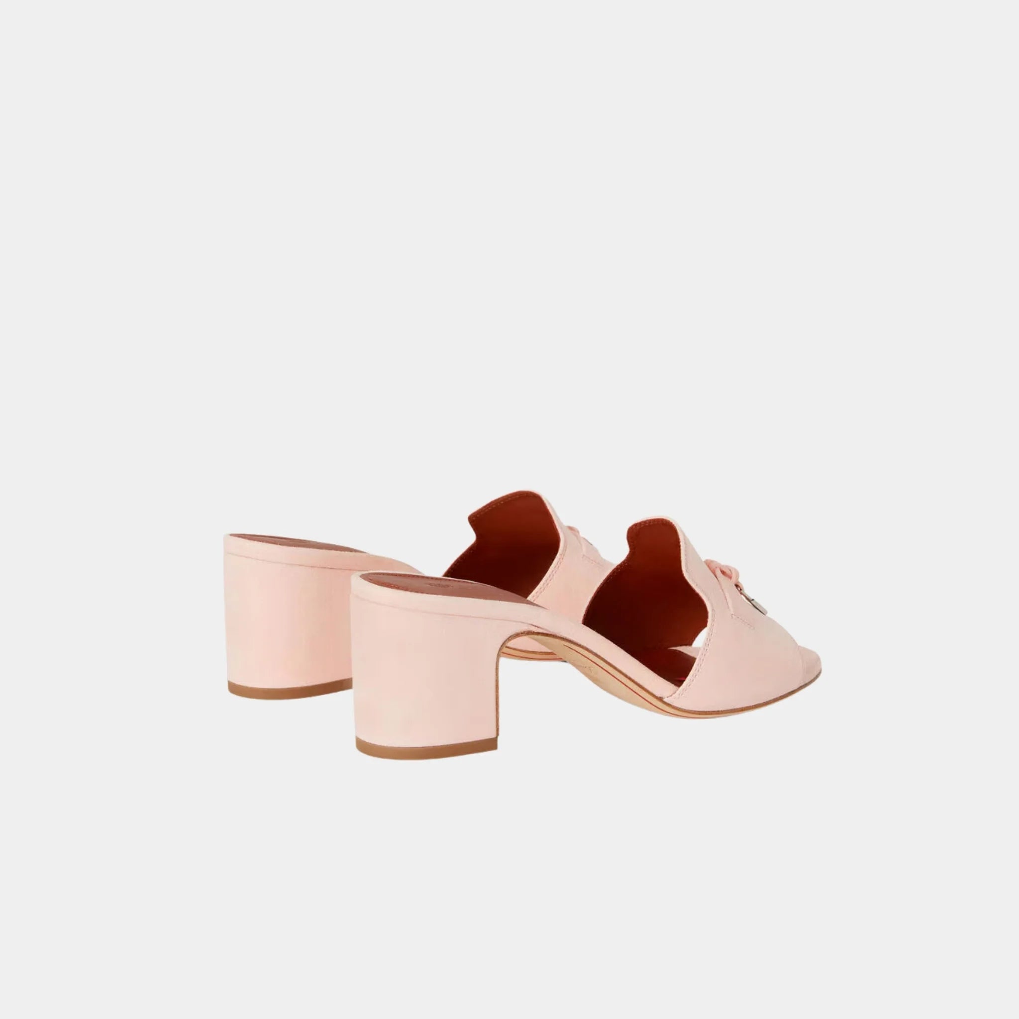 Loro Piana Summer Charms Sandal Heeled, Pink Shell, Back