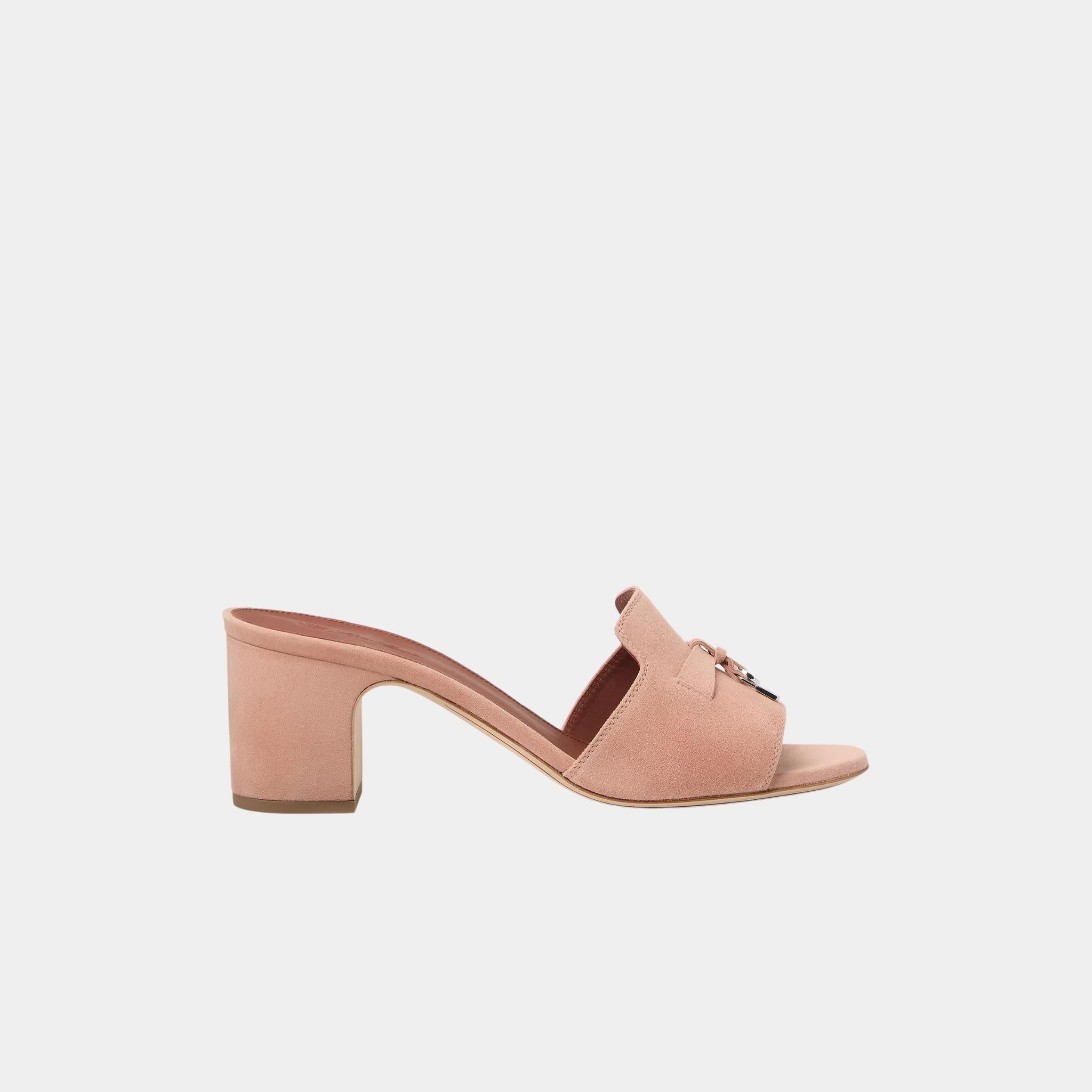 Loro Piana Summer Charms Sandal Heeled, Precious Rose, Side