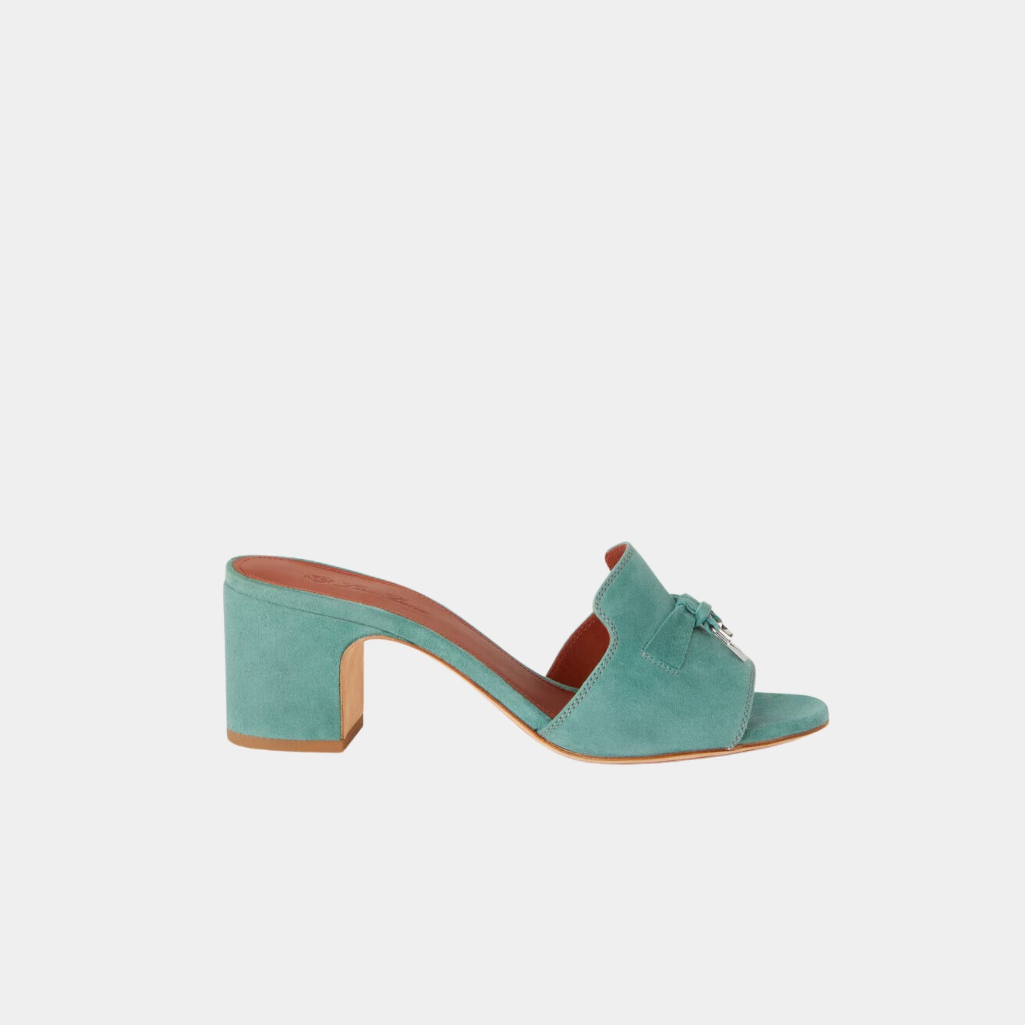 Loro Piana Summer Charms Sandal Heeled, Sap Green, Side