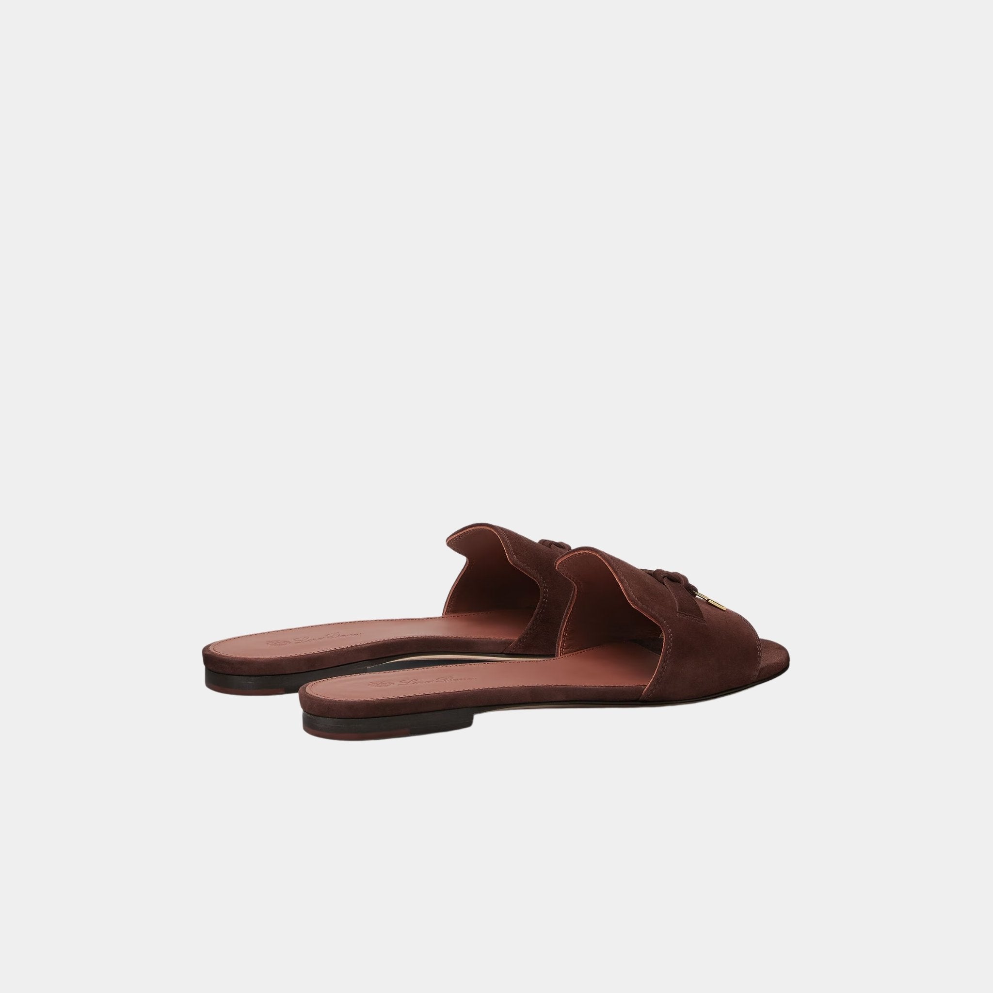 Loro Piana Summer Charms Sandal Suede Goatskin Flats, Fireplace, Back
