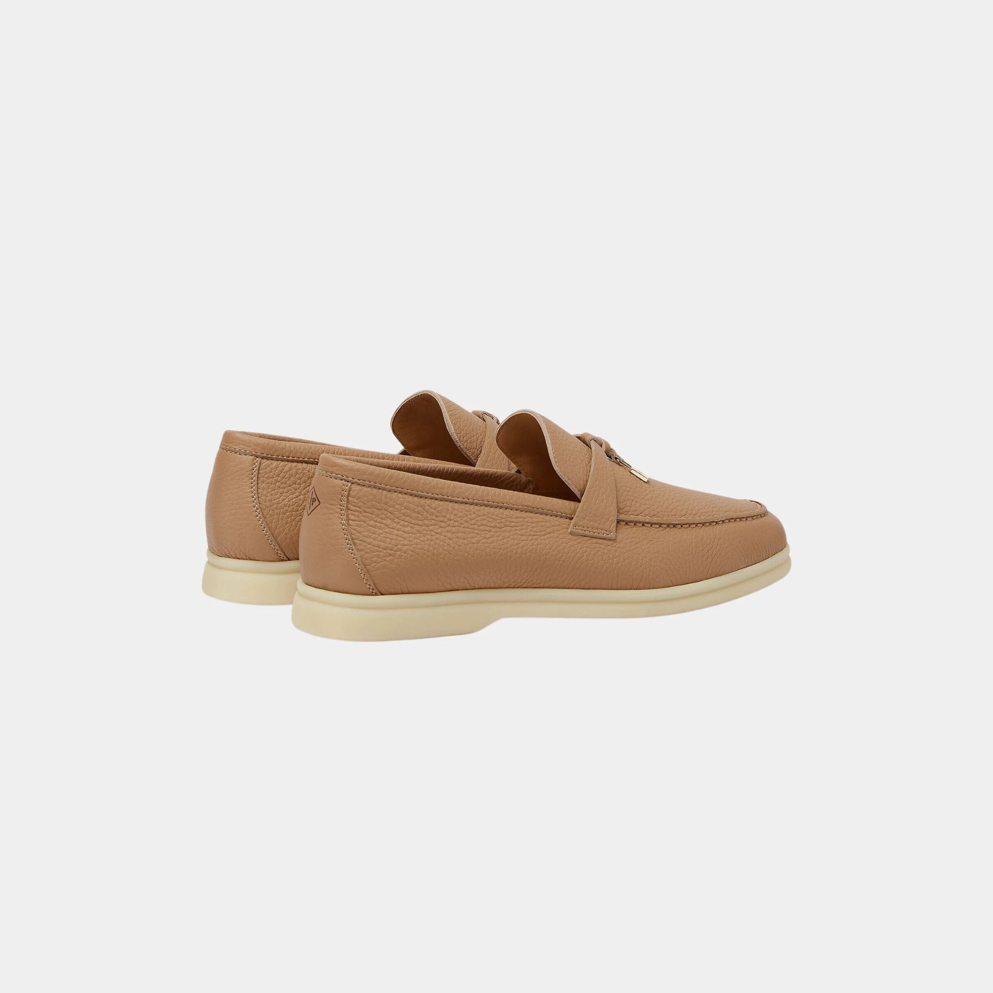 Loro Piana Summer Charms Walk Loafer in Deerskin, Cream Bignet, Back