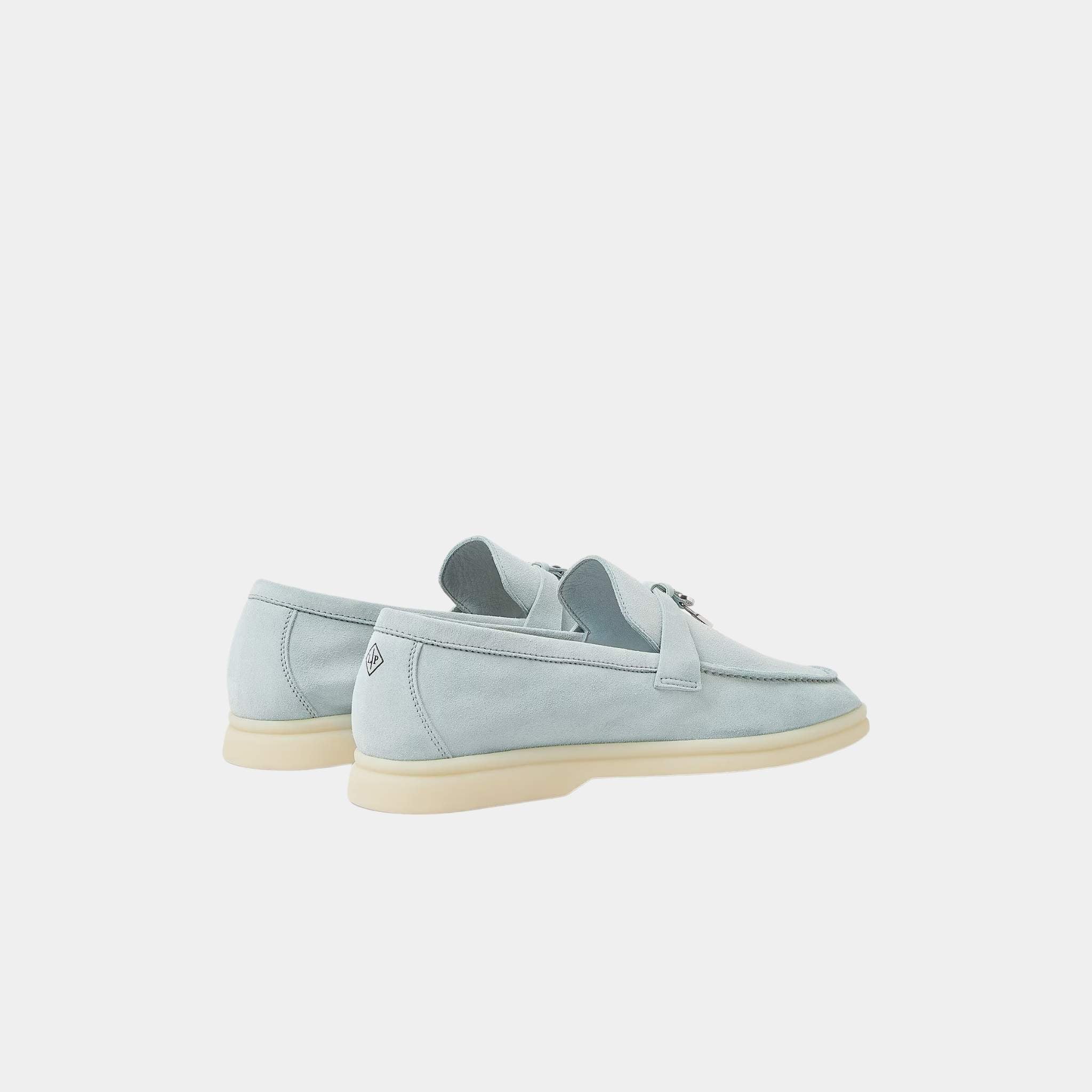 Loro Piana Summer Charms Walk Suede Loafers, Spring Waterfall Melange, Back