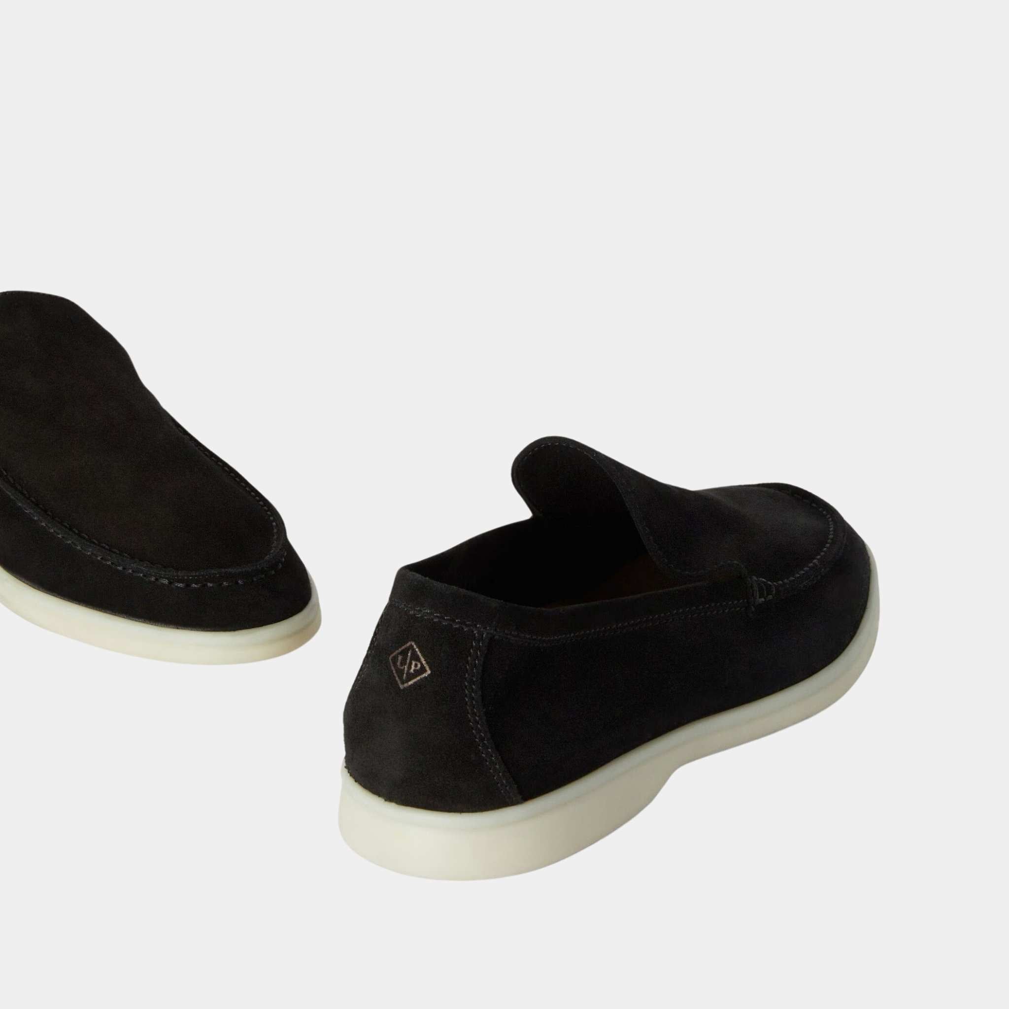 Loro Piana Summer Walk Loafers, Black, Back
