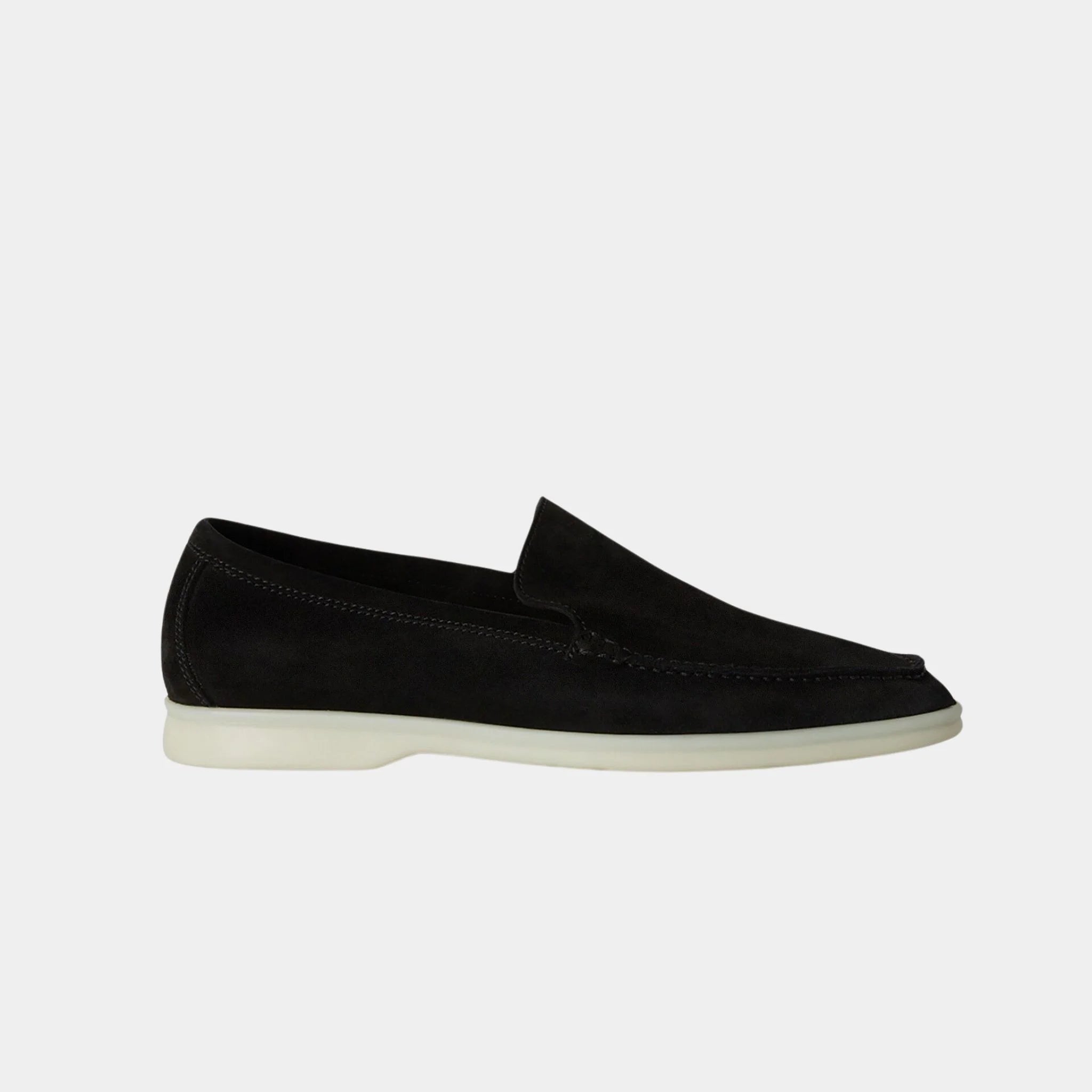 Loro Piana Summer Walk Loafers With Calfskin Lining, Black, Side