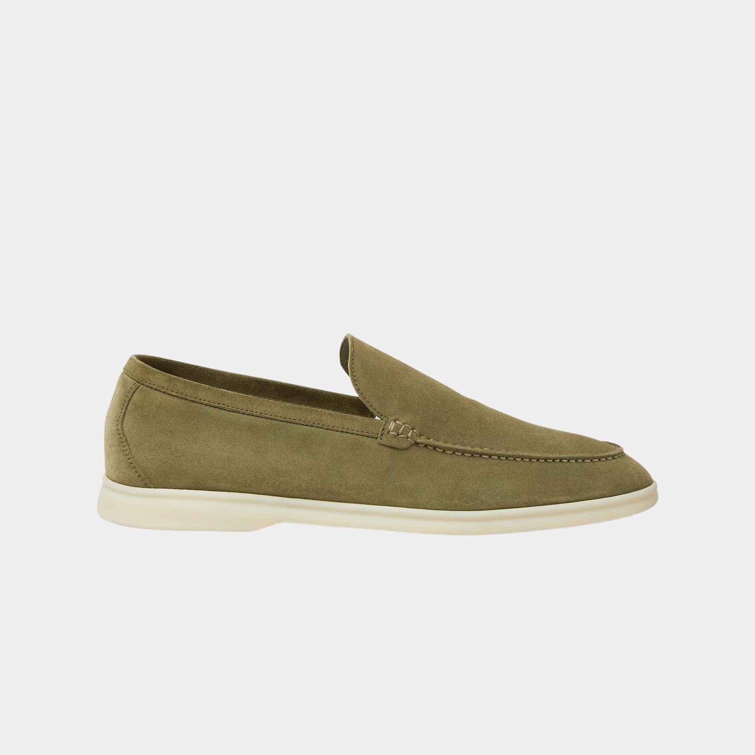 Loro Piana Summer Walk Loafers With Calfskin Lining, Murano Green, Side