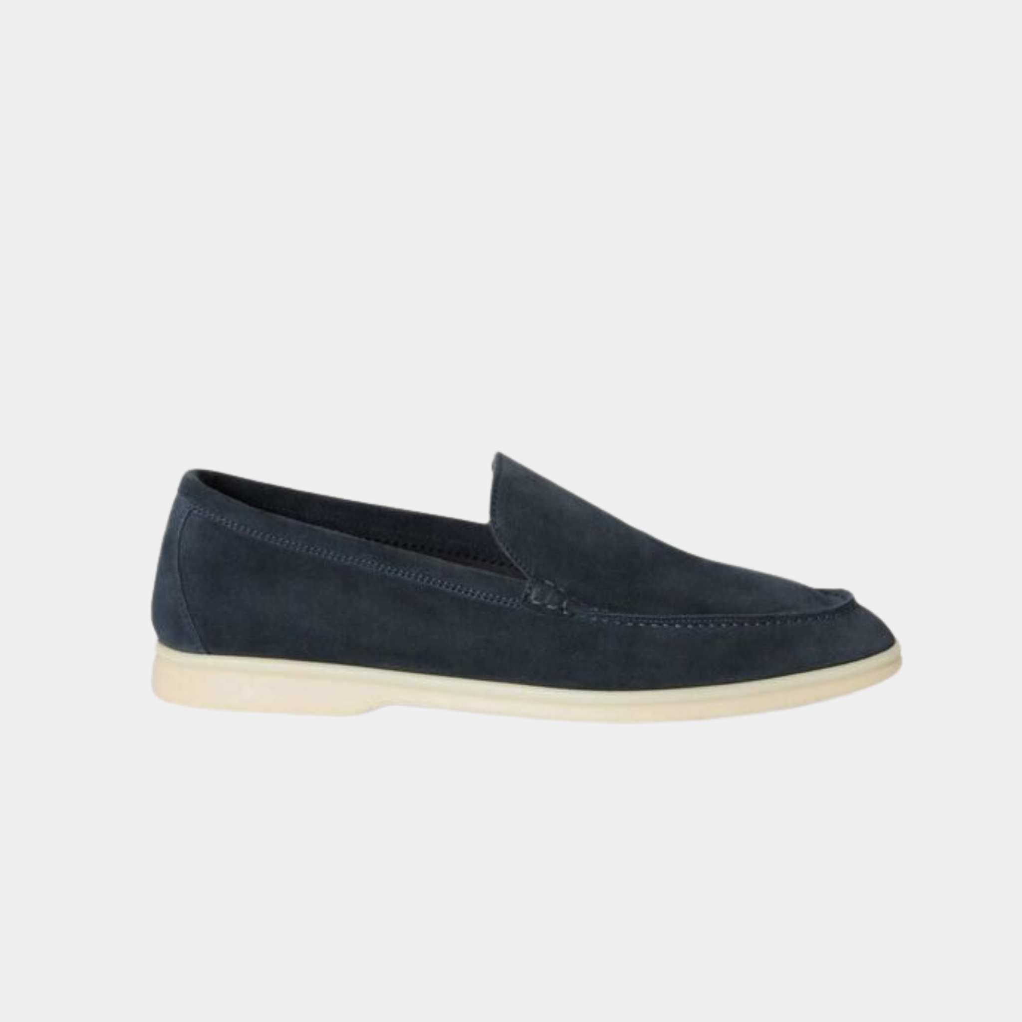 Loro Piana Summer Walk Loafers, Gray Moss, Side