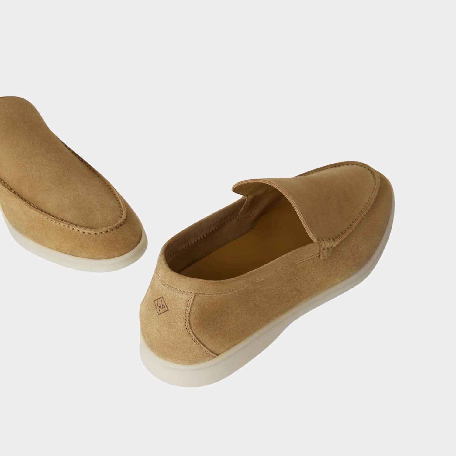 Loro Piana Summer Walk Loafers, Light Wood Smoke, Back