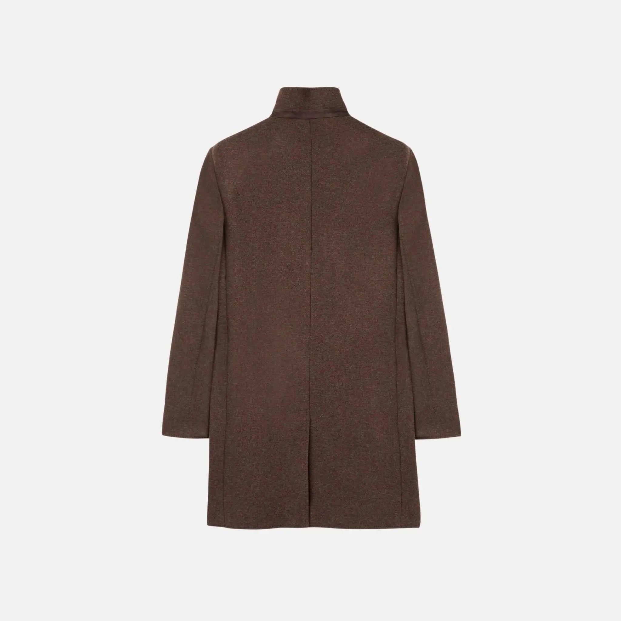 Loro Piana Sweater Coat Jersey Novalis, Cocoa, Back
