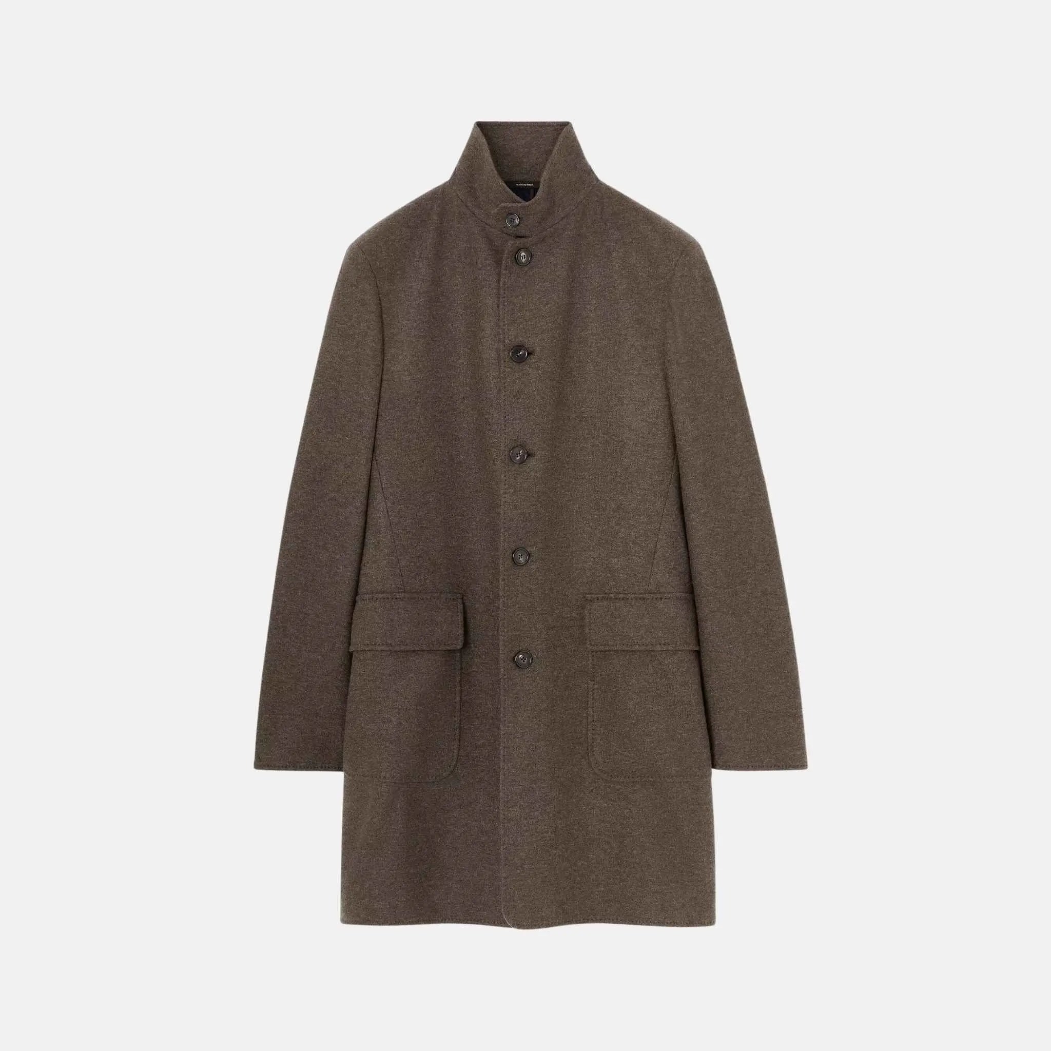 Loro Piana Sweater Coat Jersey Novalis, Deep Oak, Front