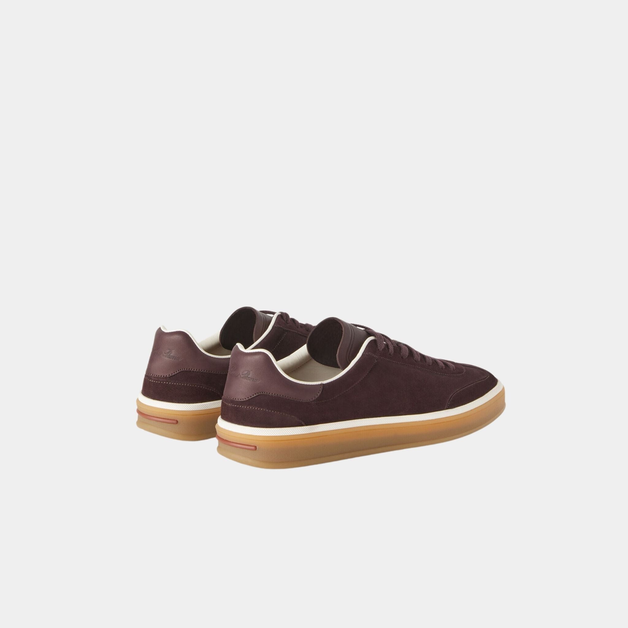 Loro Piana Tennis Walk Men Sneaker Suede Calf Split, Amarone, Back
