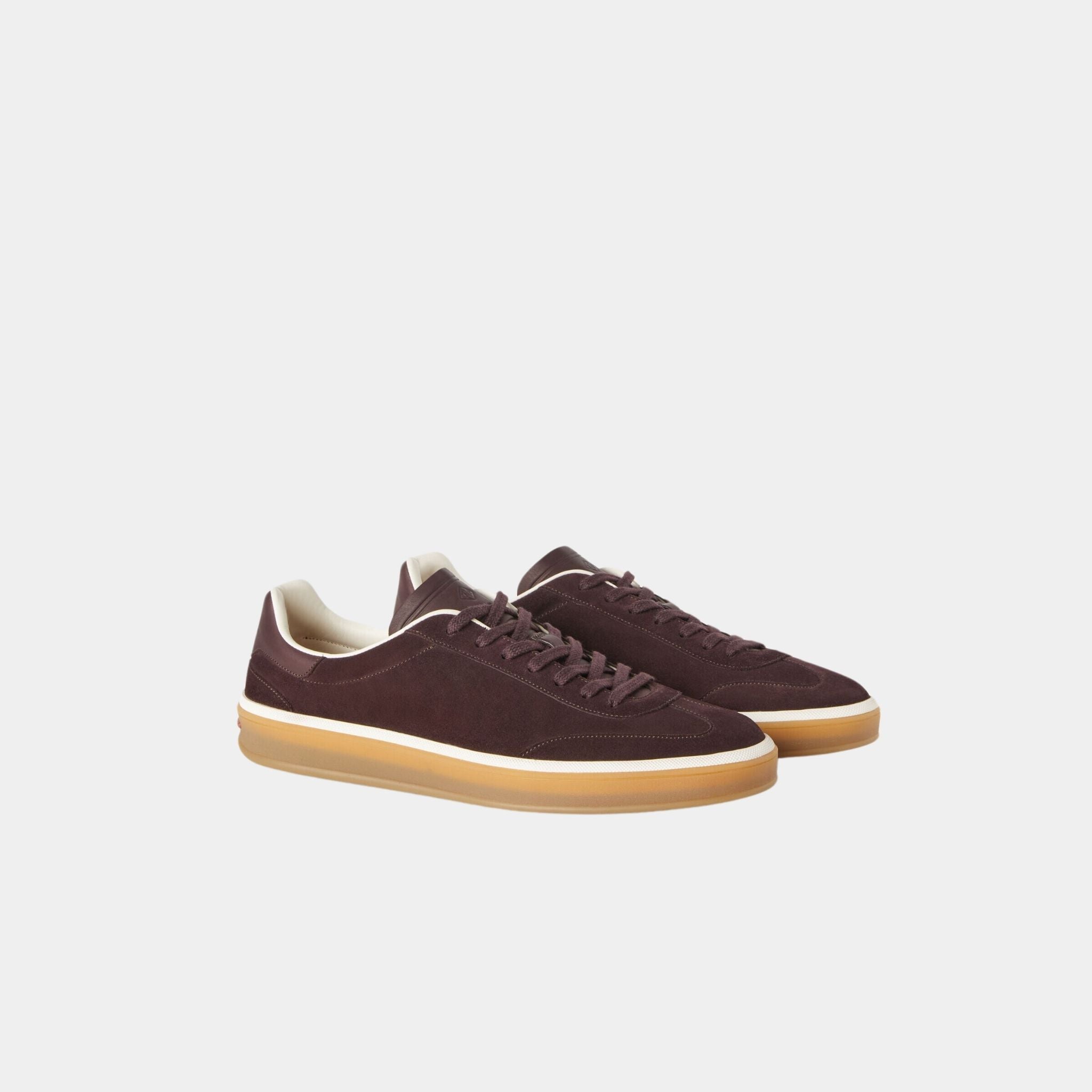 Loro Piana Tennis Walk Men Sneaker Suede Calf Split, Amarone, Front