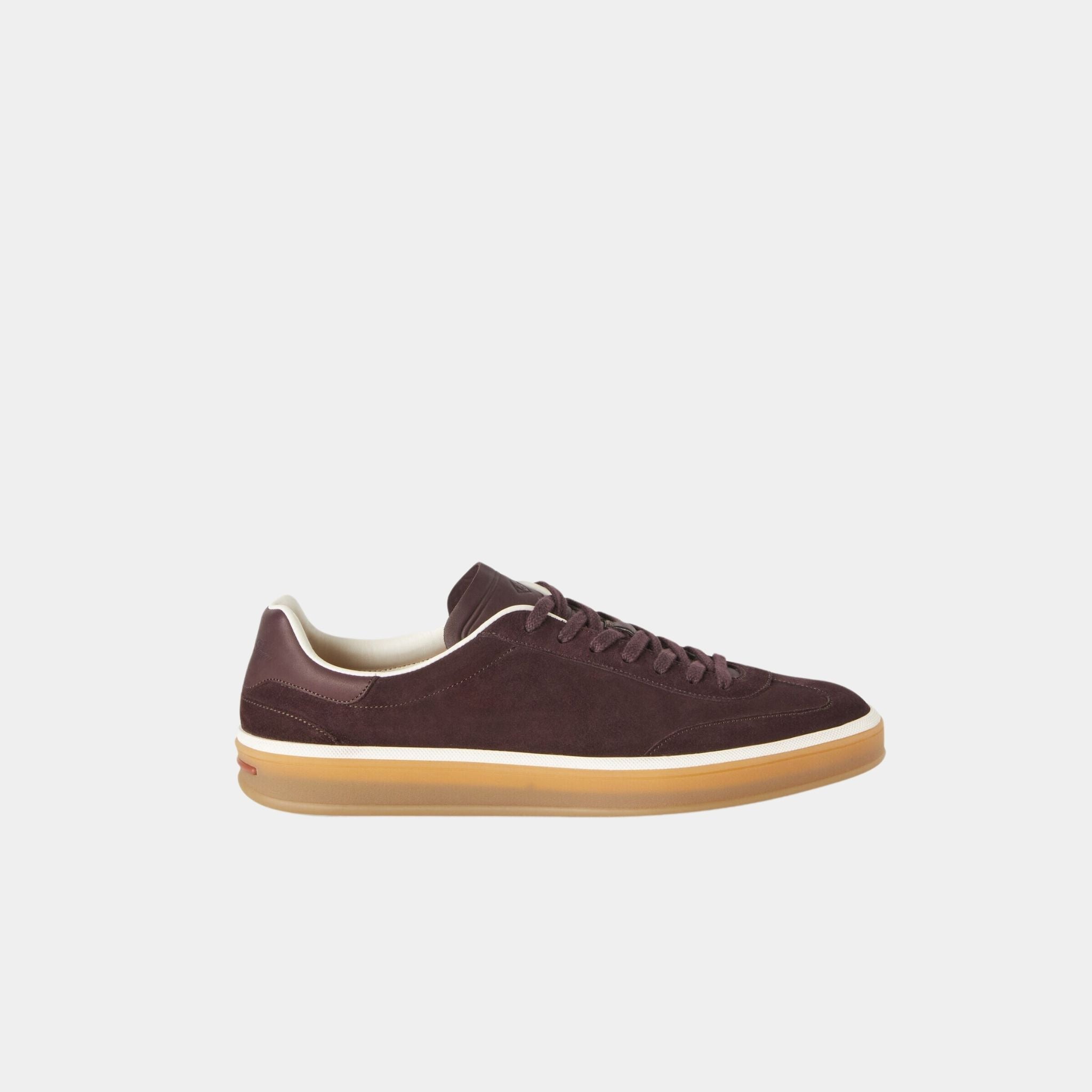 Loro Piana Tennis Walk Men Sneaker Suede Calf Split, Amarone, Side