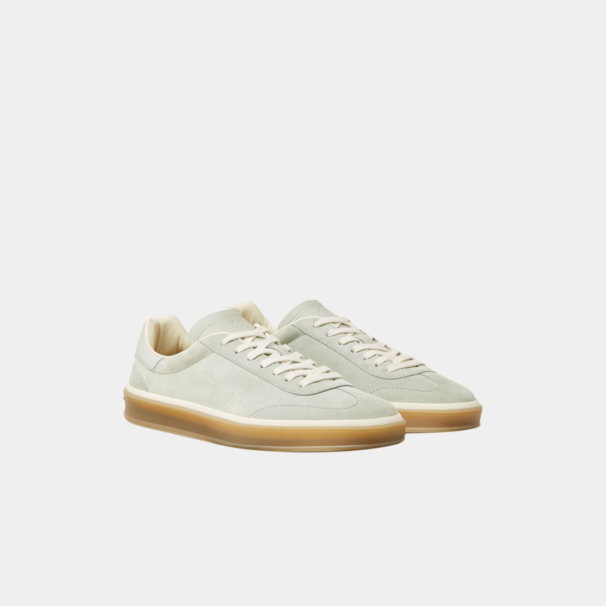 Loro Piana Tennis Walk Men Sneaker Suede Calf Split, Popsicle Mint, Front