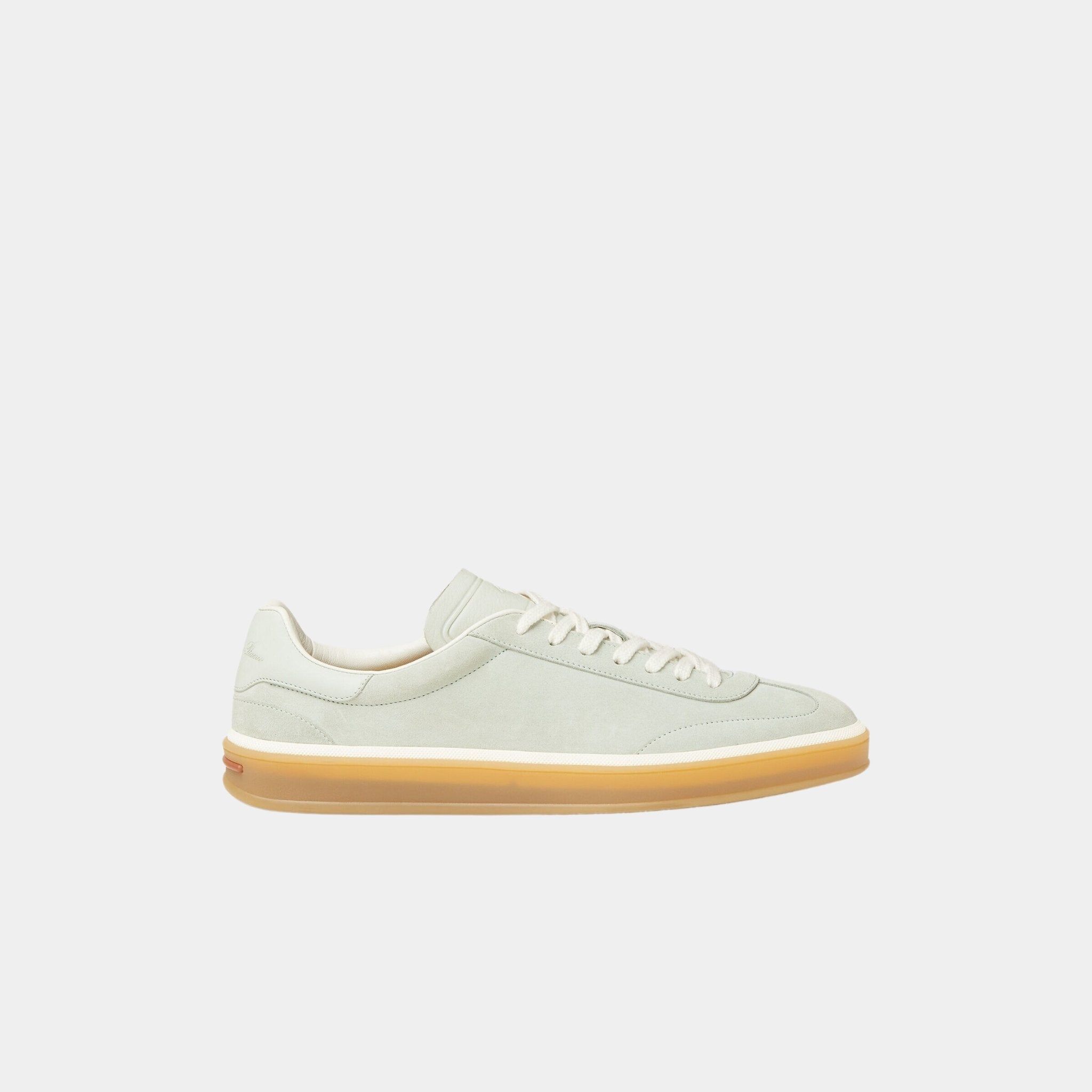 Loro Piana Tennis Walk Men Sneaker Suede Calf Split, Popsicle Mint, Side