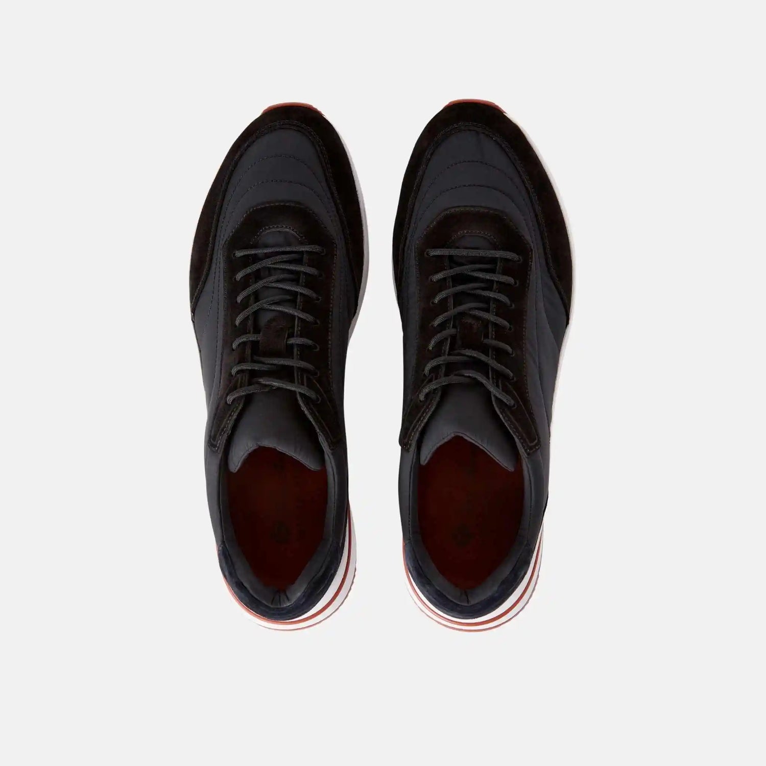 Loro Piana Week End Walk Sneaker Microfibre Storm System, Black, Top