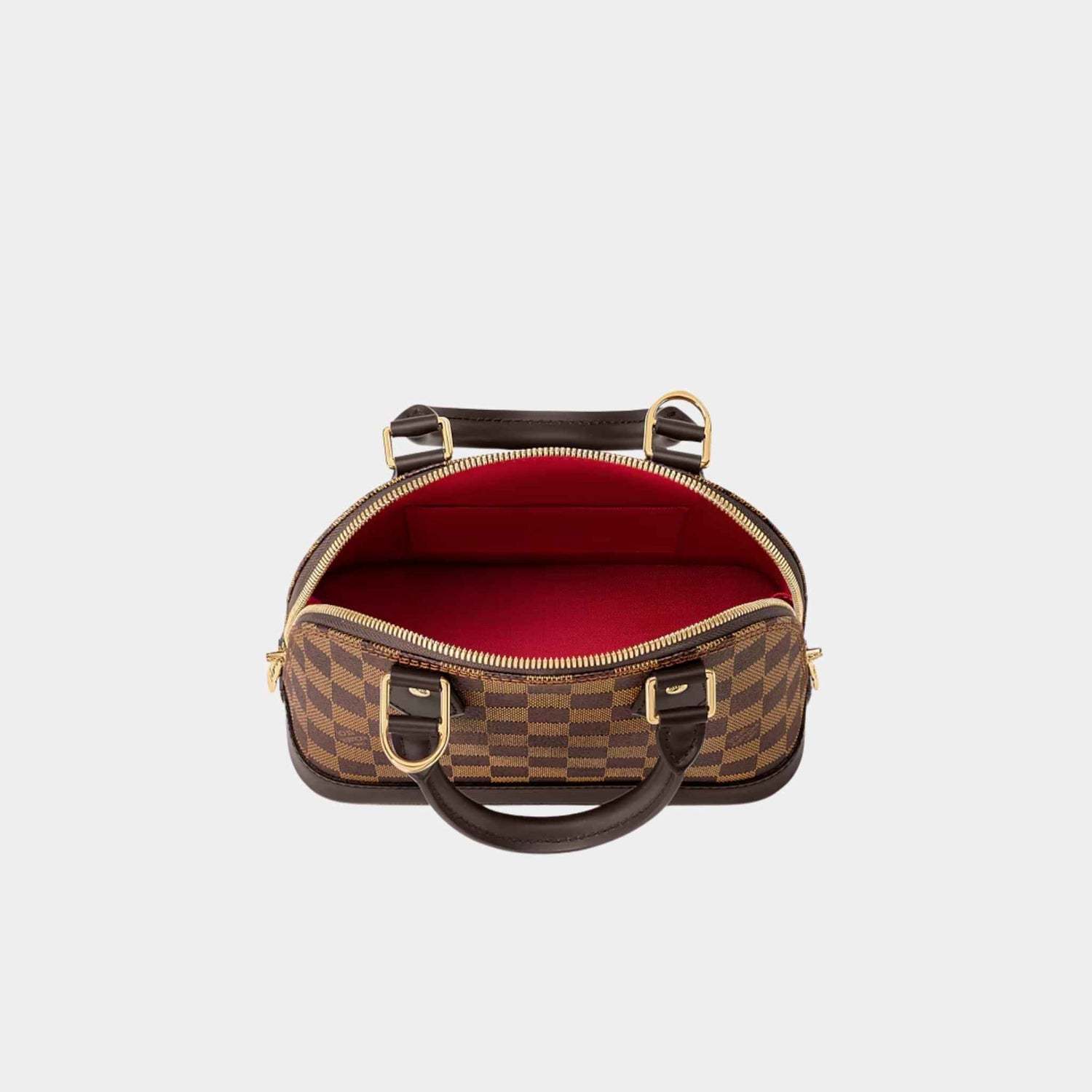 Louis Vuitton Alma BB Damier Ebene Canvas Handbag, Top