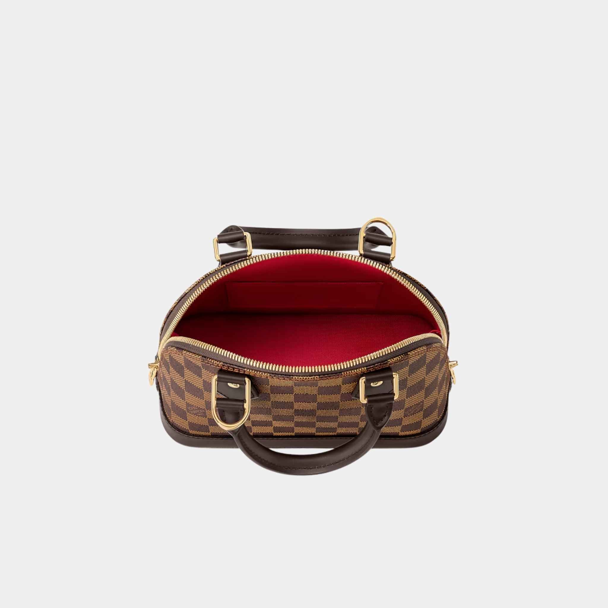 Louis Vuitton Alma BB Damier Ebene Canvas Handbag, Top