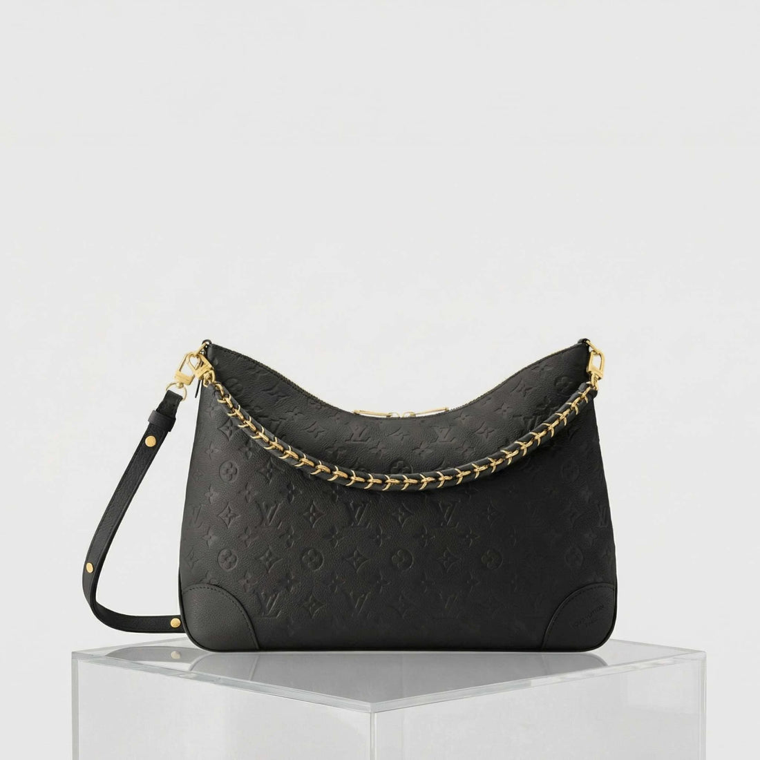 Louis Vuitton Boulogne GM Bag, Black, Front