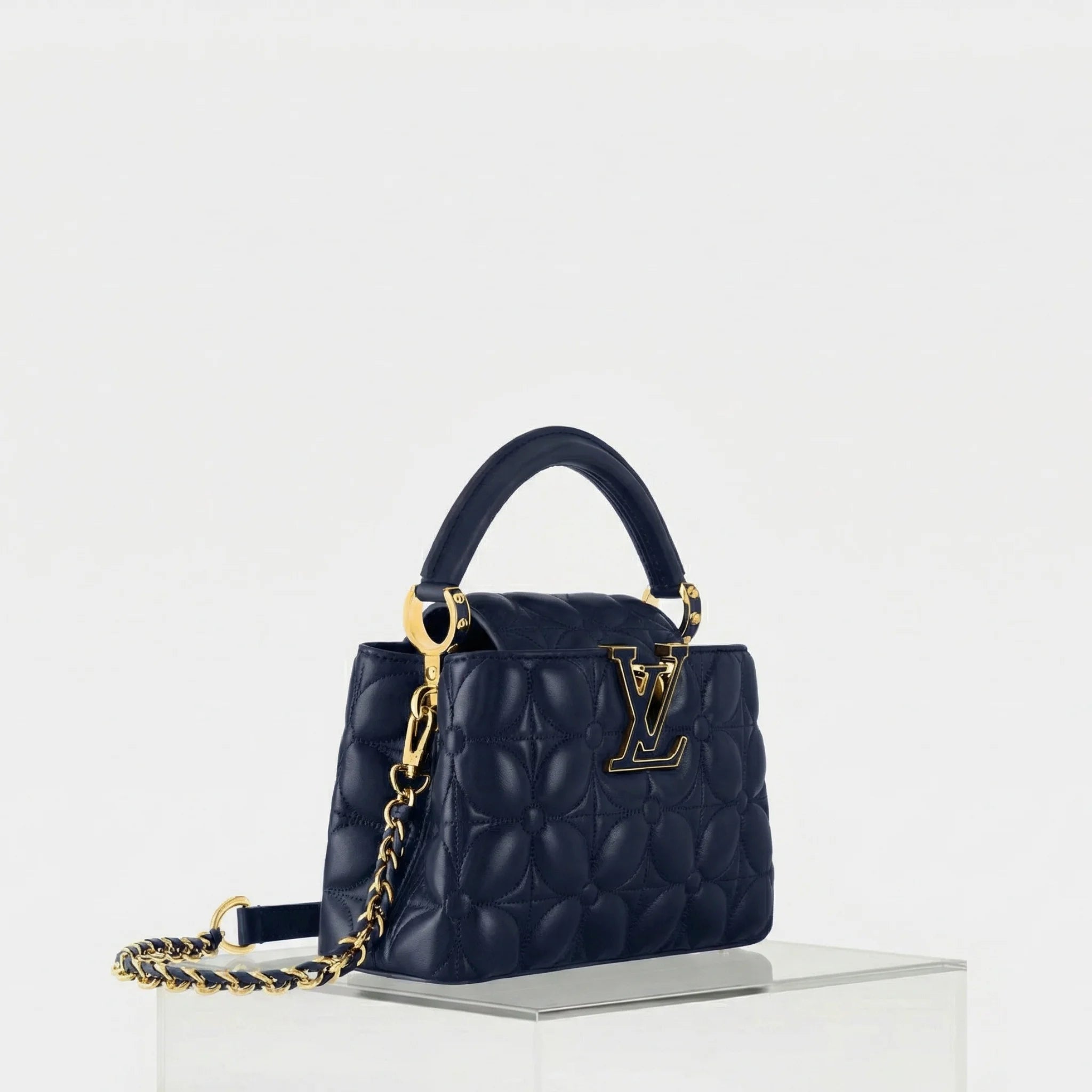 Louis Vuitton Capucines Mini Handbag Lamskin Leather, Side