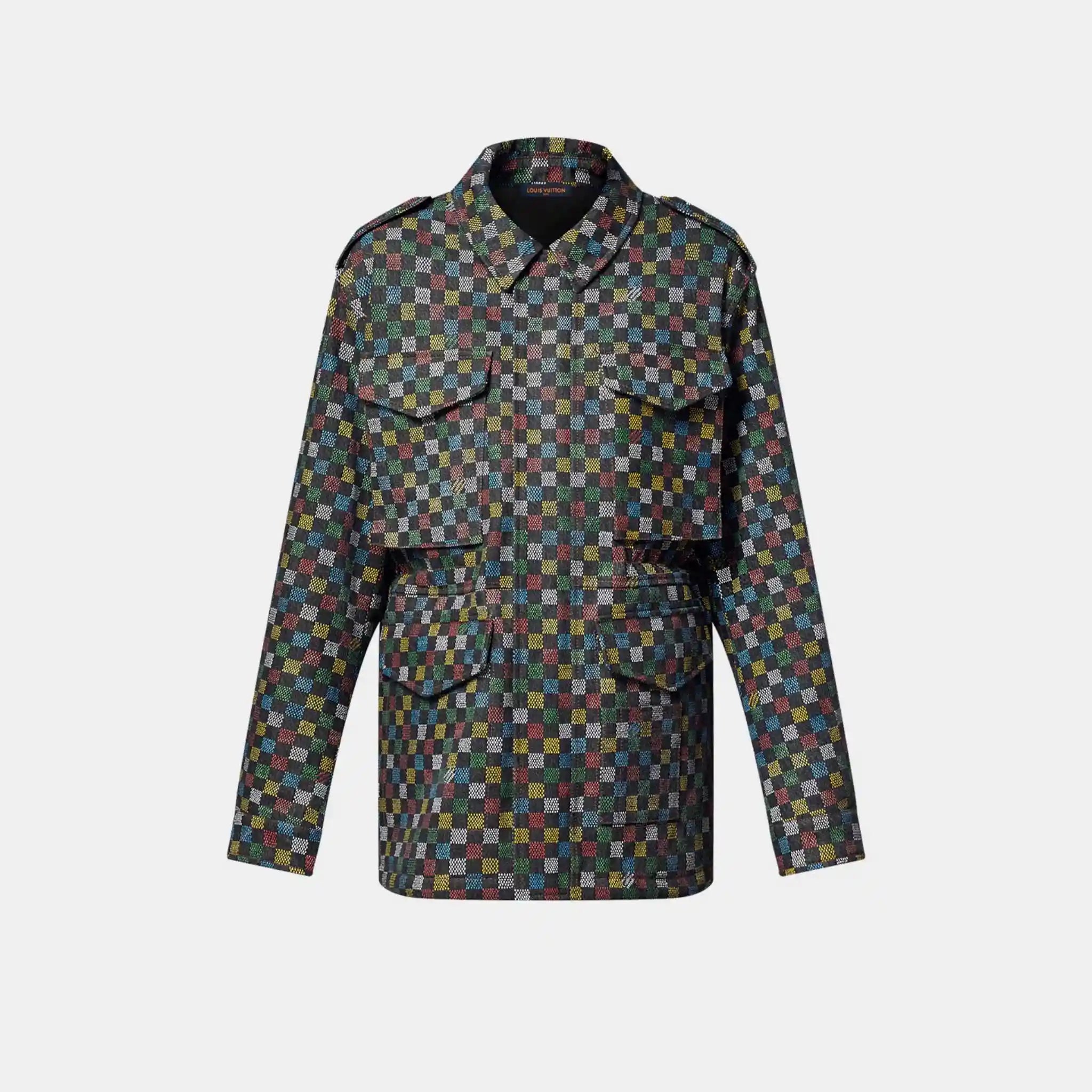 Louis Vuitton Damier Denim Parka Coat, Front