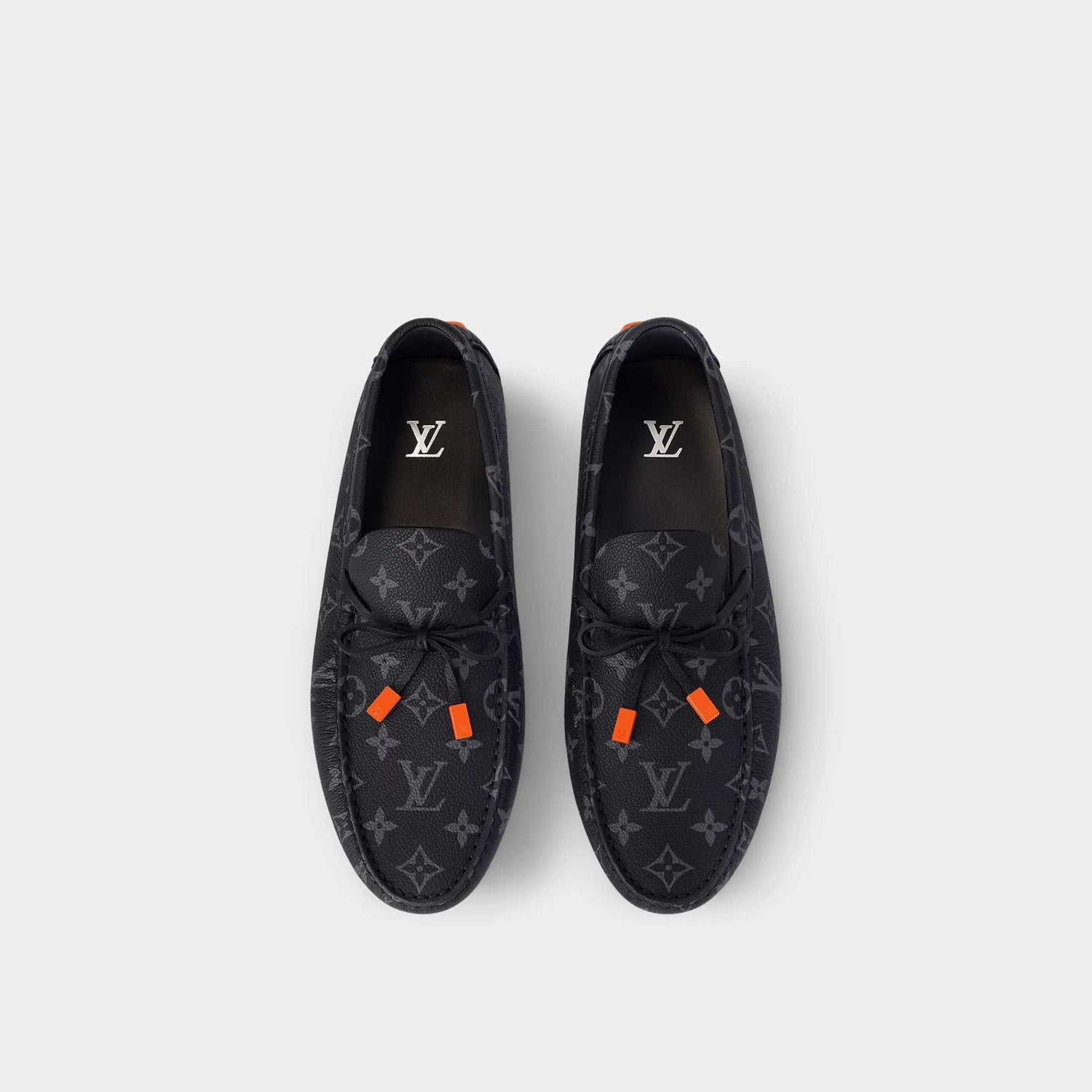 Louis Vuitton Eclipse LV Driver Moccasins Monogram Grained Calf Leather, Top