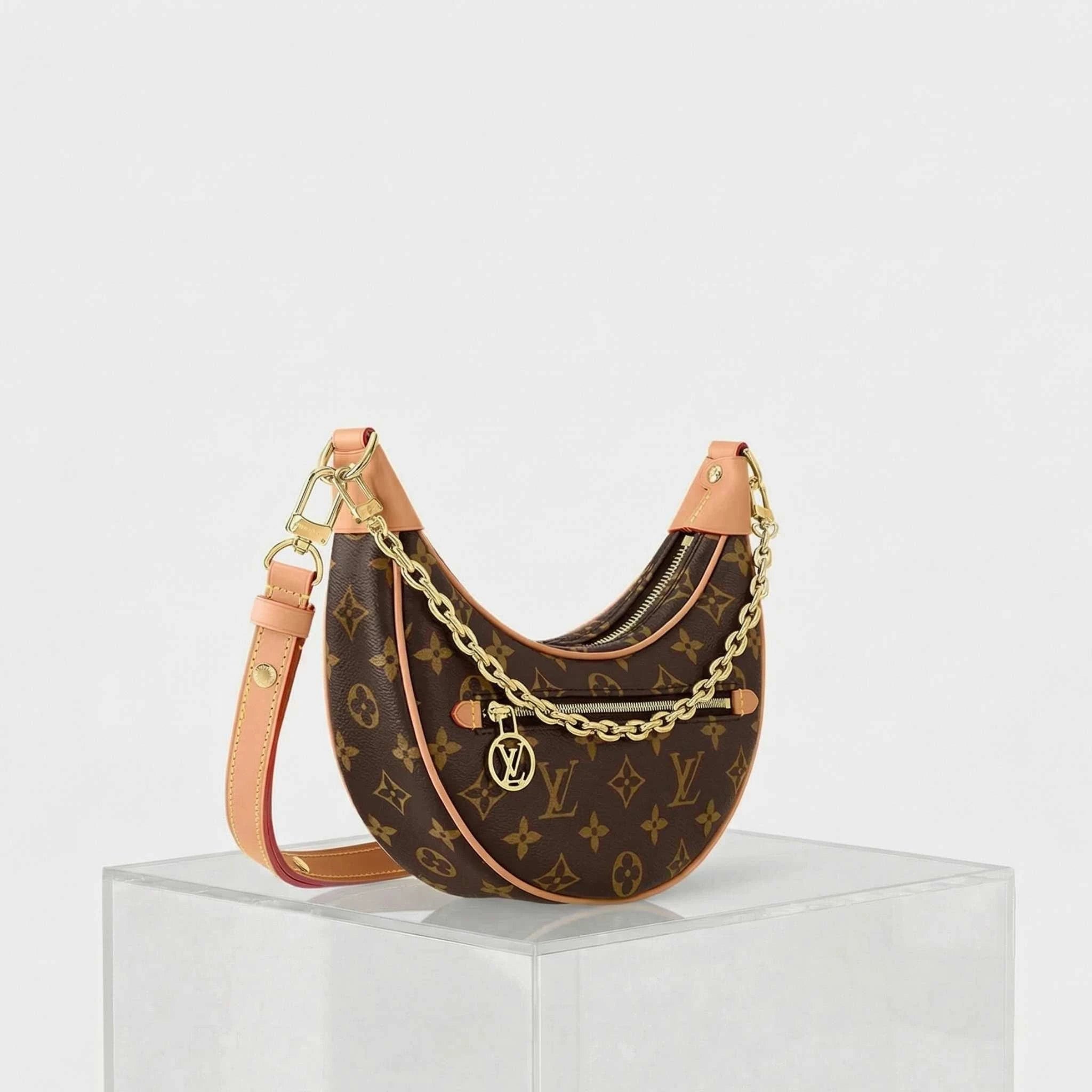 Louis Vuitton Loop Shoulder Bag Monogram Coated Canvas, Side