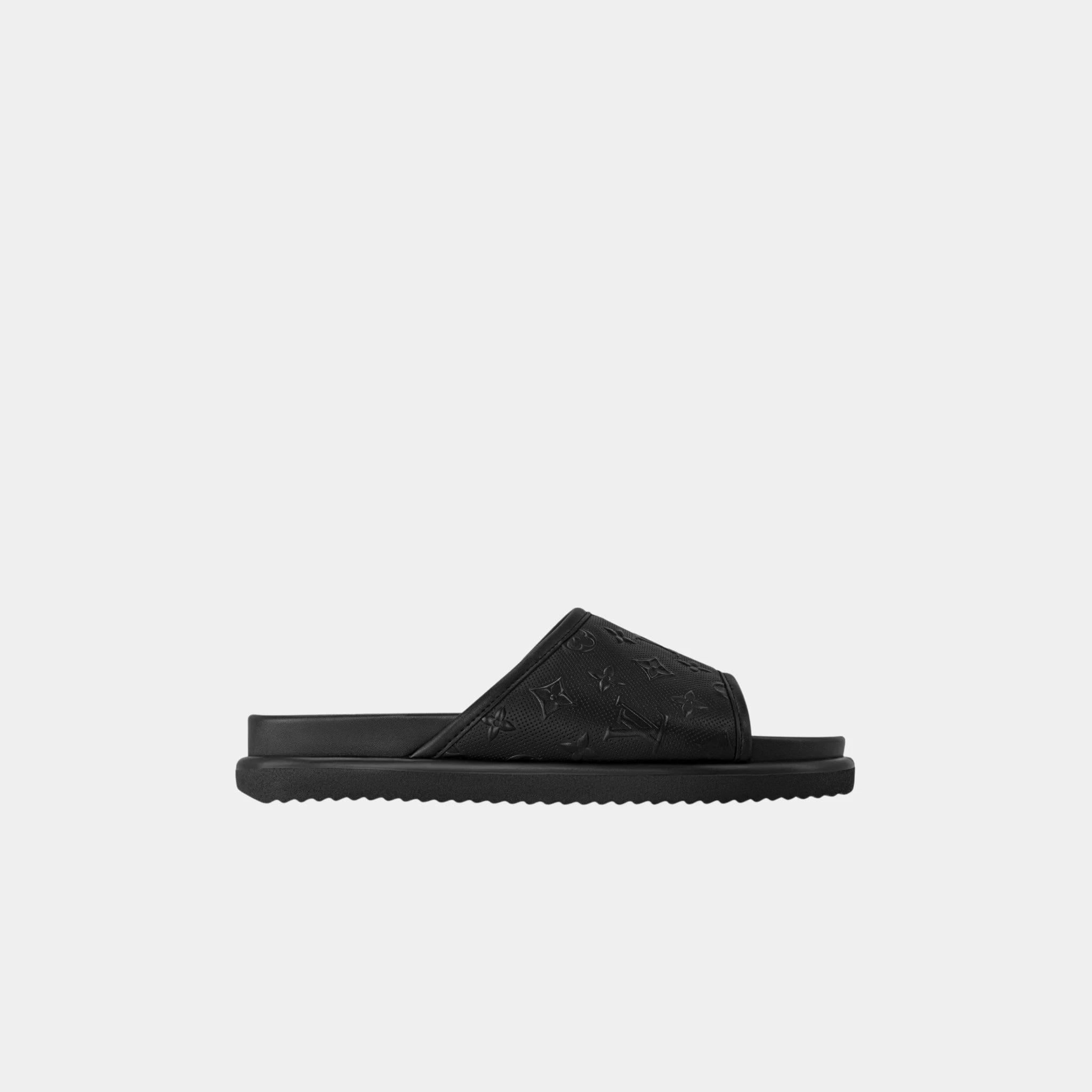Louis Vuitton Miami Mule in Monogram Synthetic Leather, Black, Side
