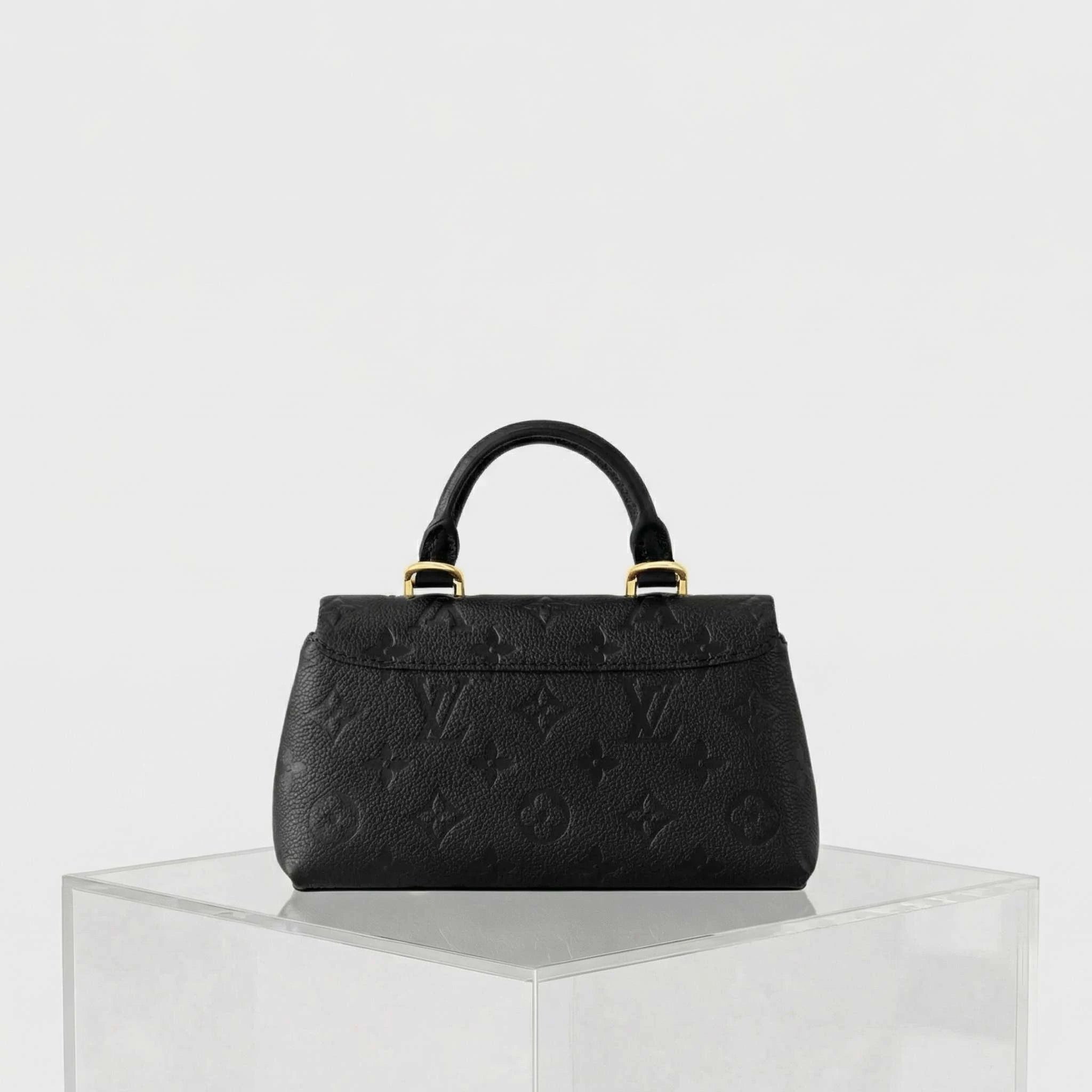 Louis Vuitton Nano Madeleine Handbag Monogram Empreinte Leather, Black, Back