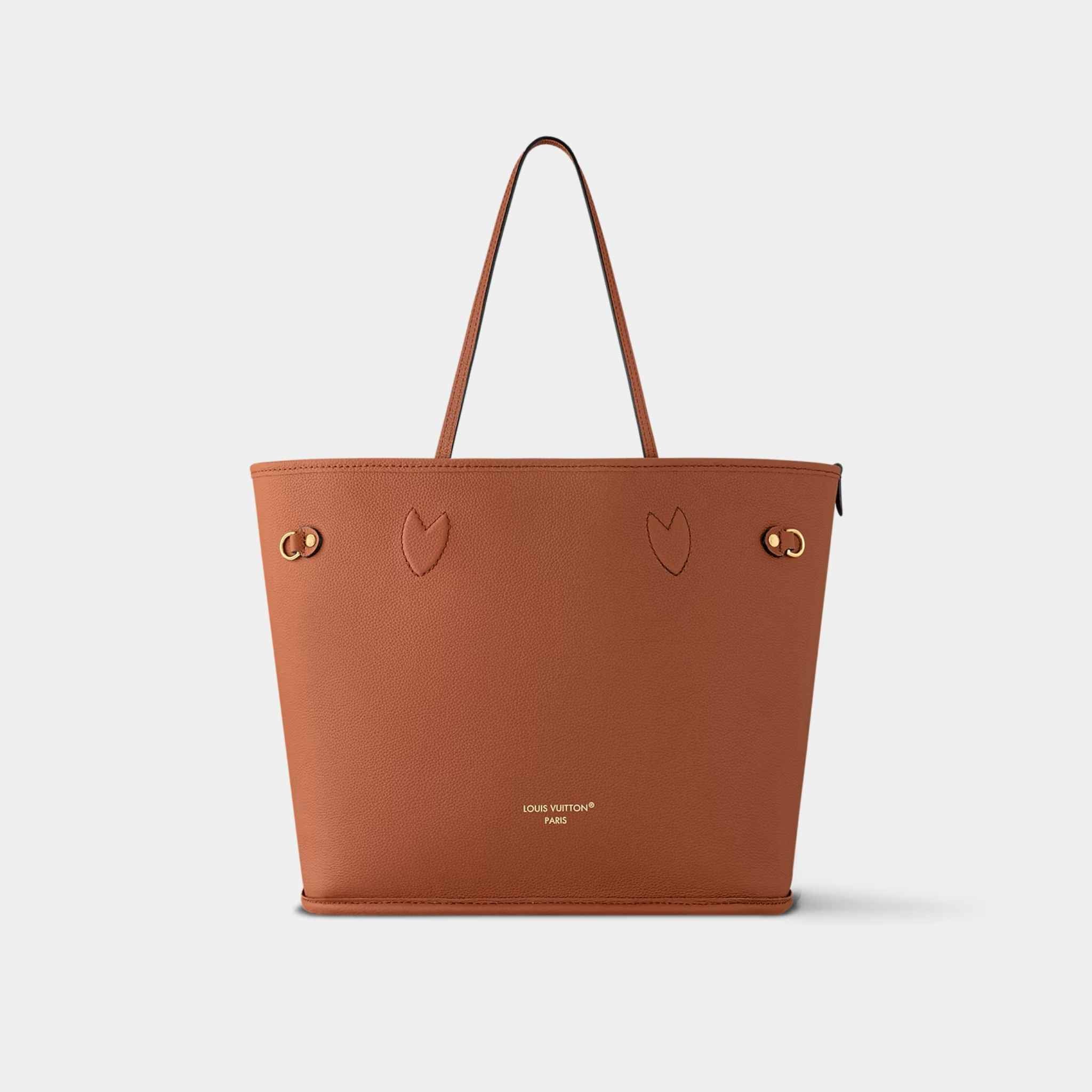 Louis Vuitton Neverfull Inside Out MM Handbag, Tan, Front view