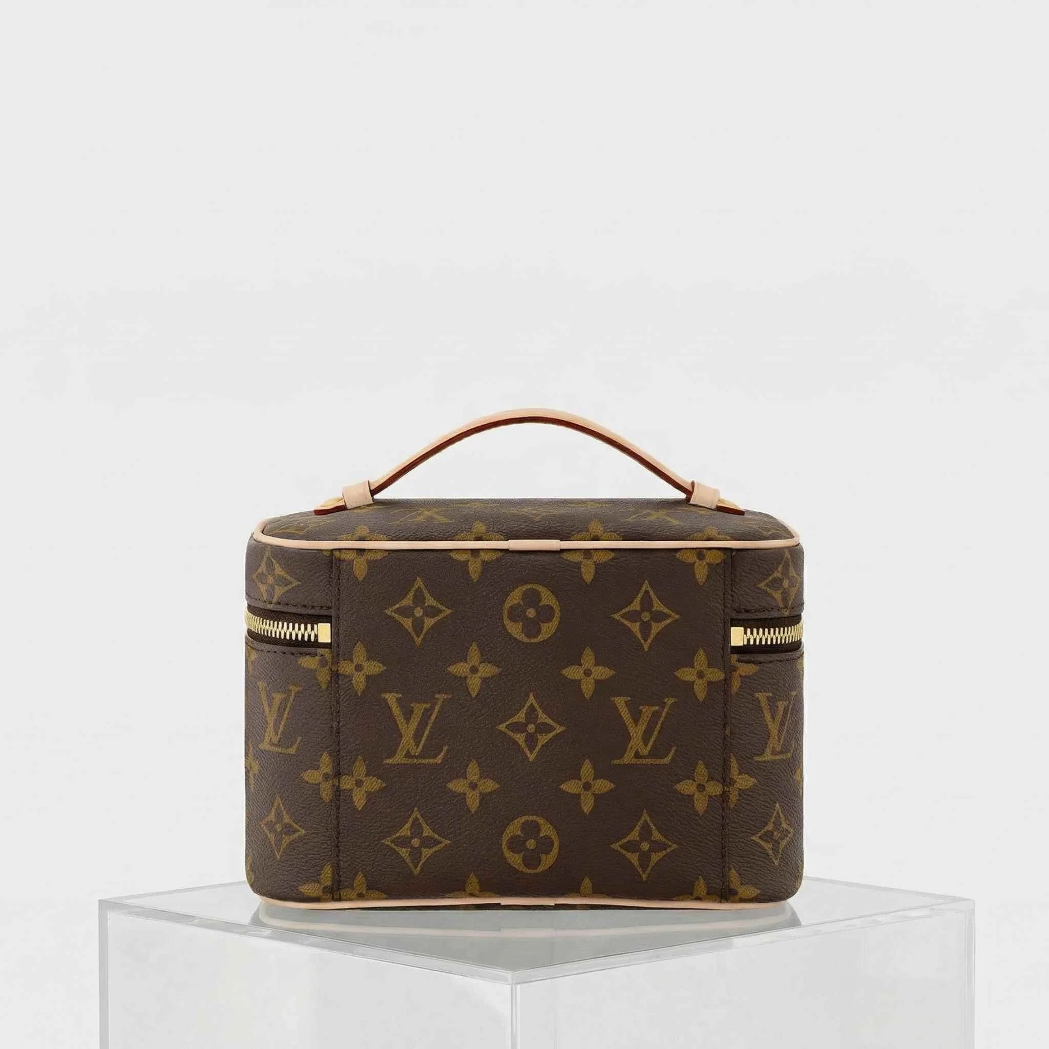 Louis Vuitton Nice Mini Handbag Monogram Canvas, Beige, Back