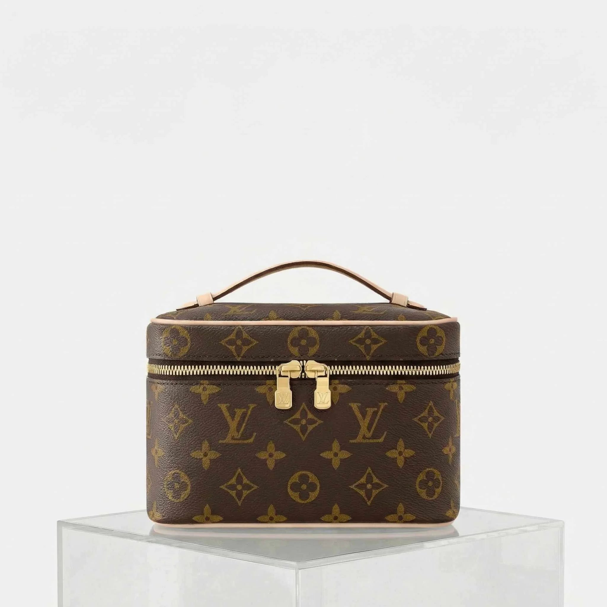 Louis Vuitton Nice Mini Handbag Monogram Canvas, Beige, Front