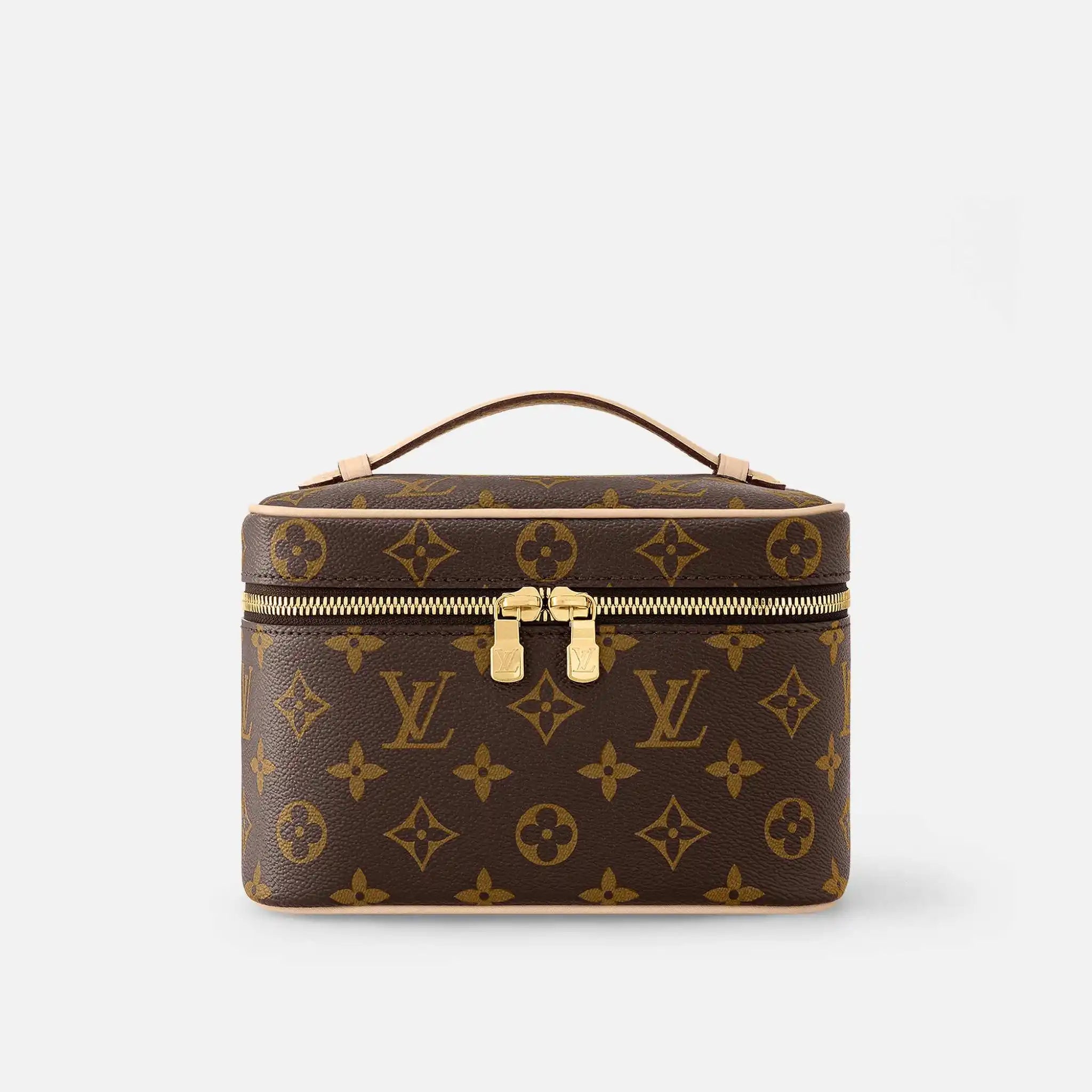 Louis Vuitton Nice Mini Handbag Monogram Canvas, Beige, Front