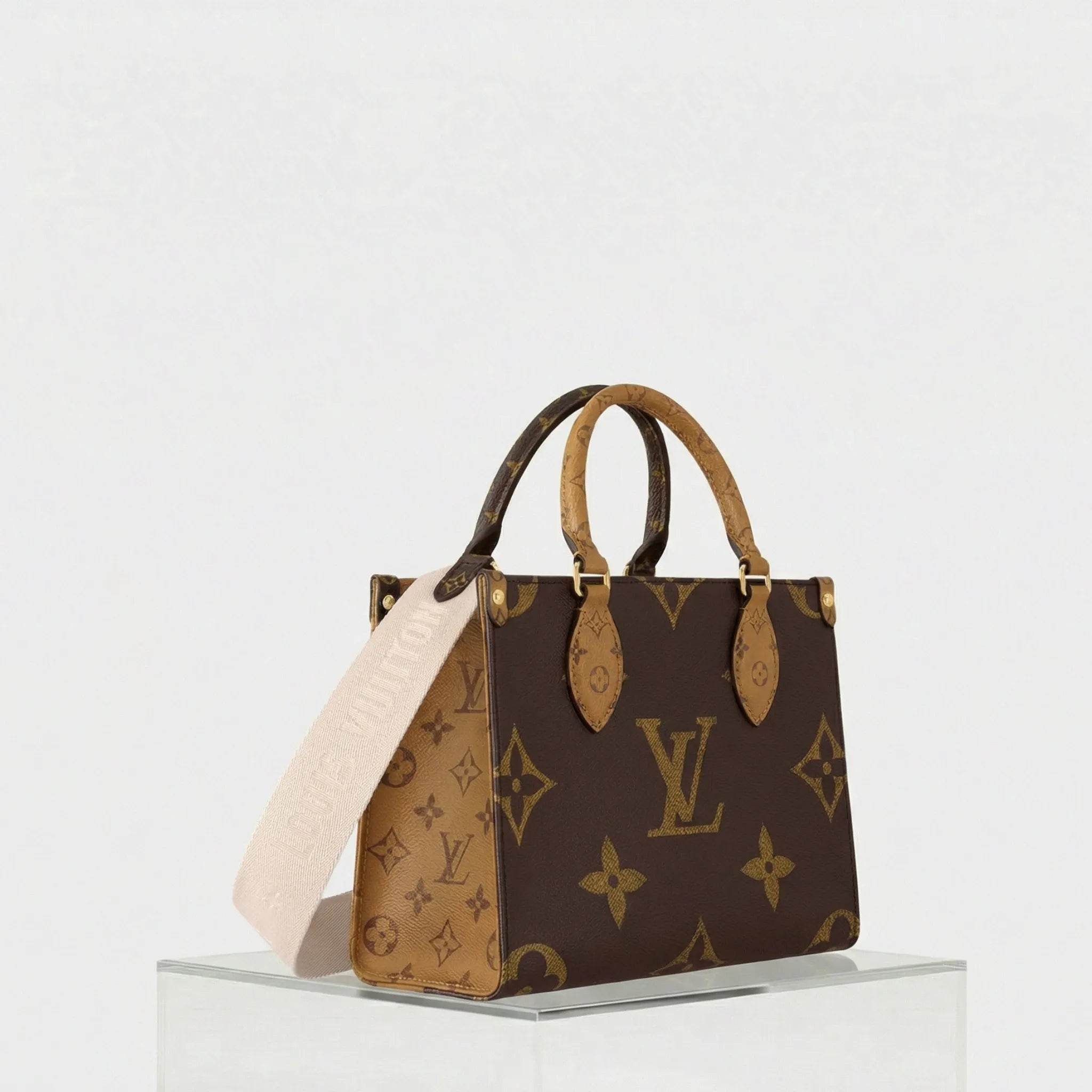 Louis Vuitton OnTheGo PM Handbag Monogram Reverse Coated Canvas, Side