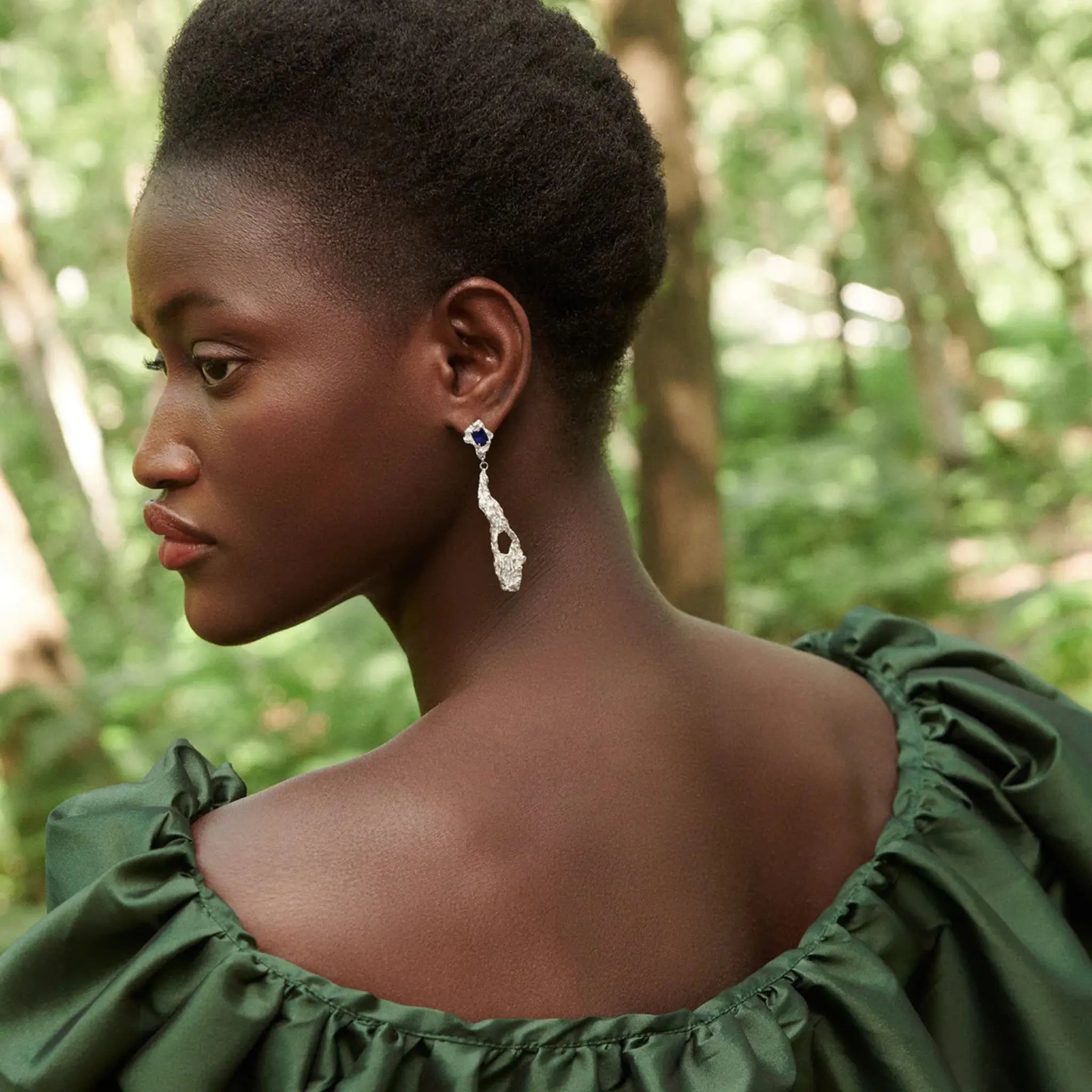 Loveness Lee Ceciliae Sapphire Argenti Earrings, Model