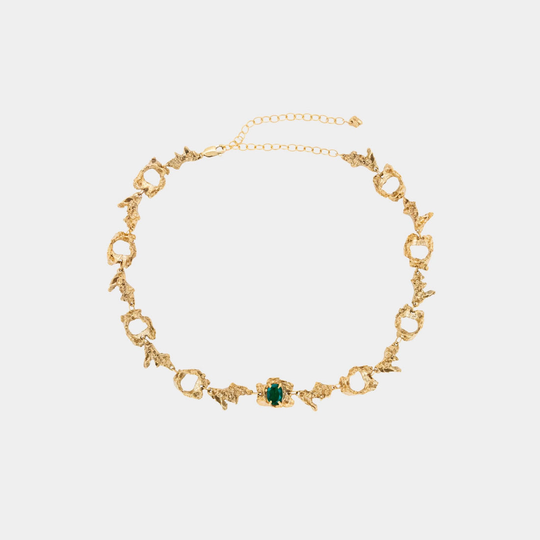 Loveness Lee Eryngii Emerald Necklace, Gold Plated, Front