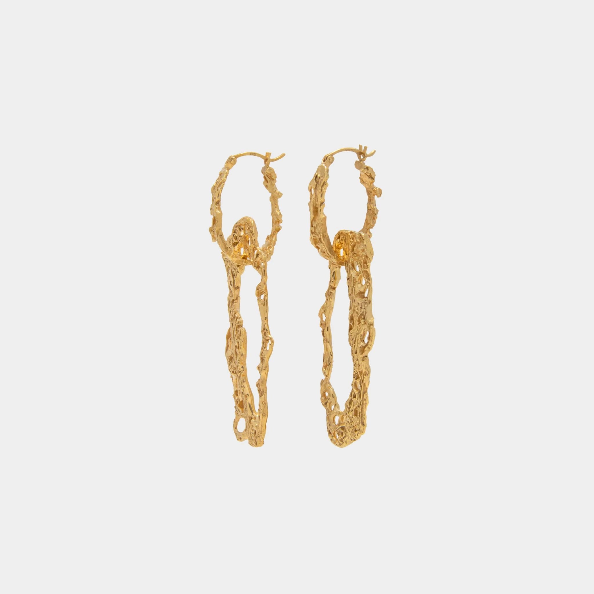 Loveness lee Espostoa Gold plated Earrings, Front