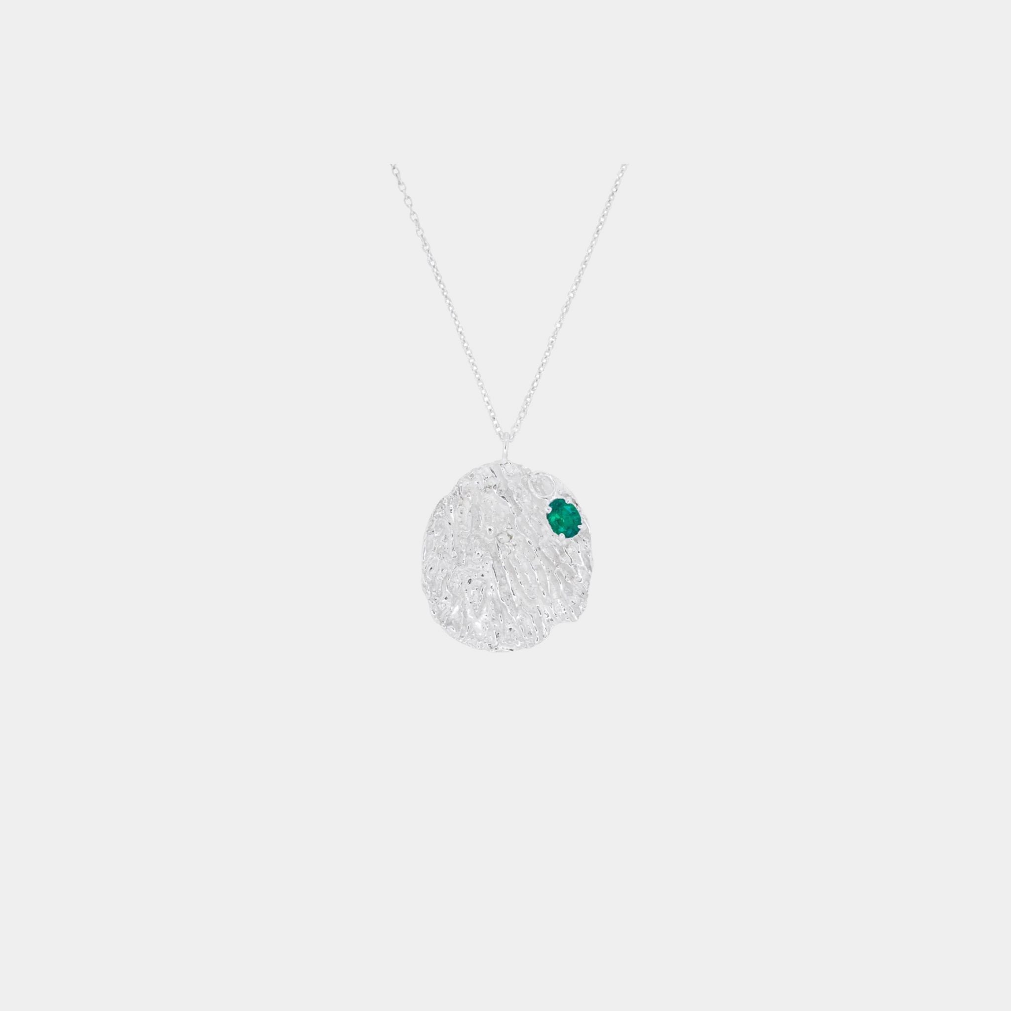 Maitake Emerald Medallion Necklace
