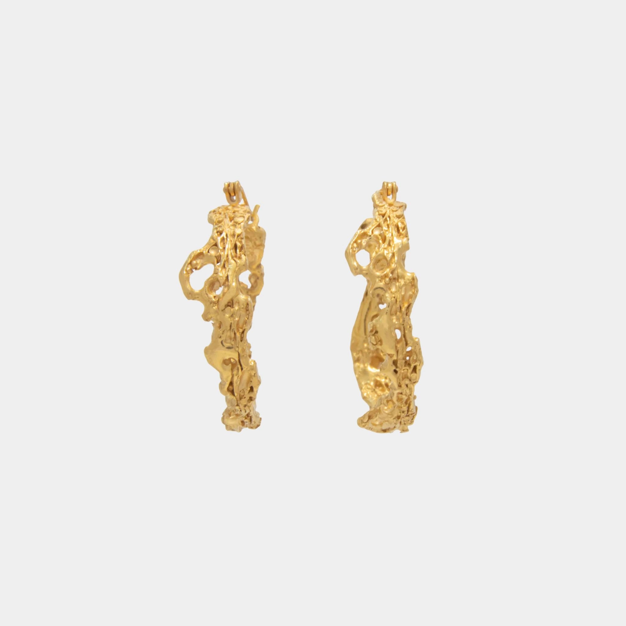Loveness Lee Rebutia Medium Earrings, Gold, Front