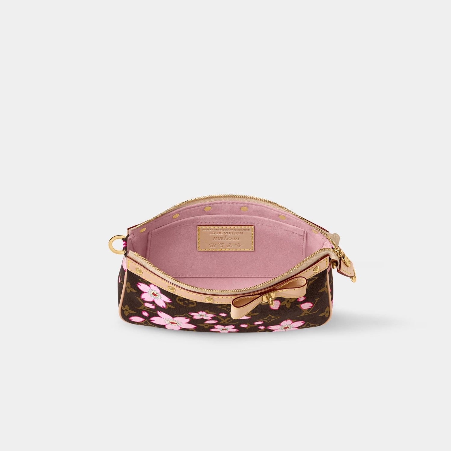 LV x TM Pochette Accessoires Monogram Cherry Blossom Handbag, Inside