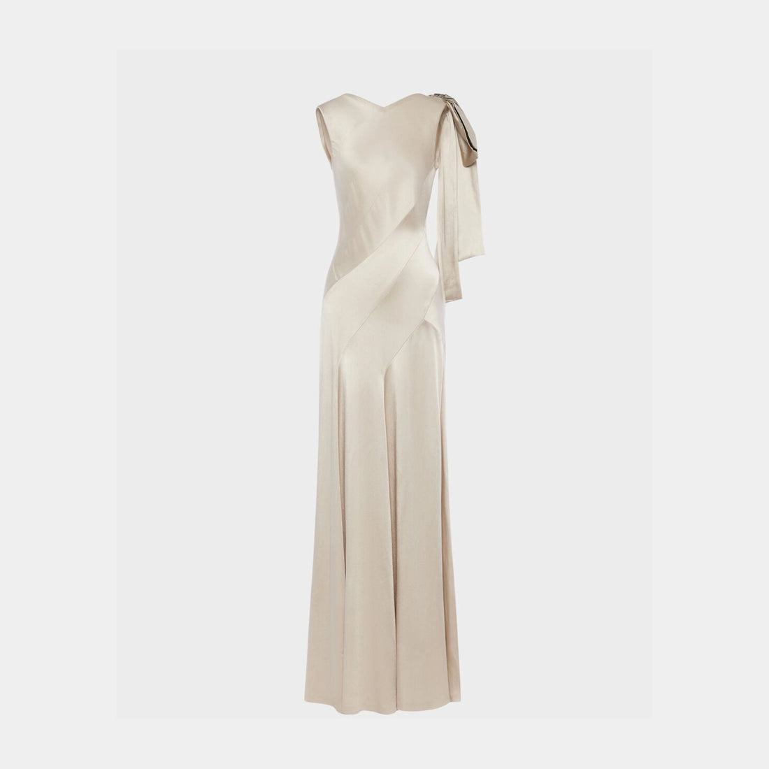 Bias-Cut Evening Dress, powder, Front