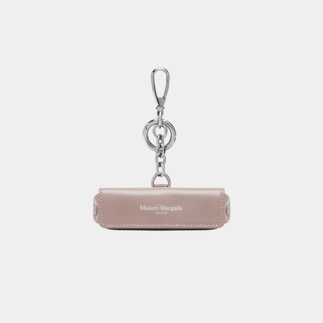 Maison Margiela Leather Lipstick Holder Charm, Pink , Front