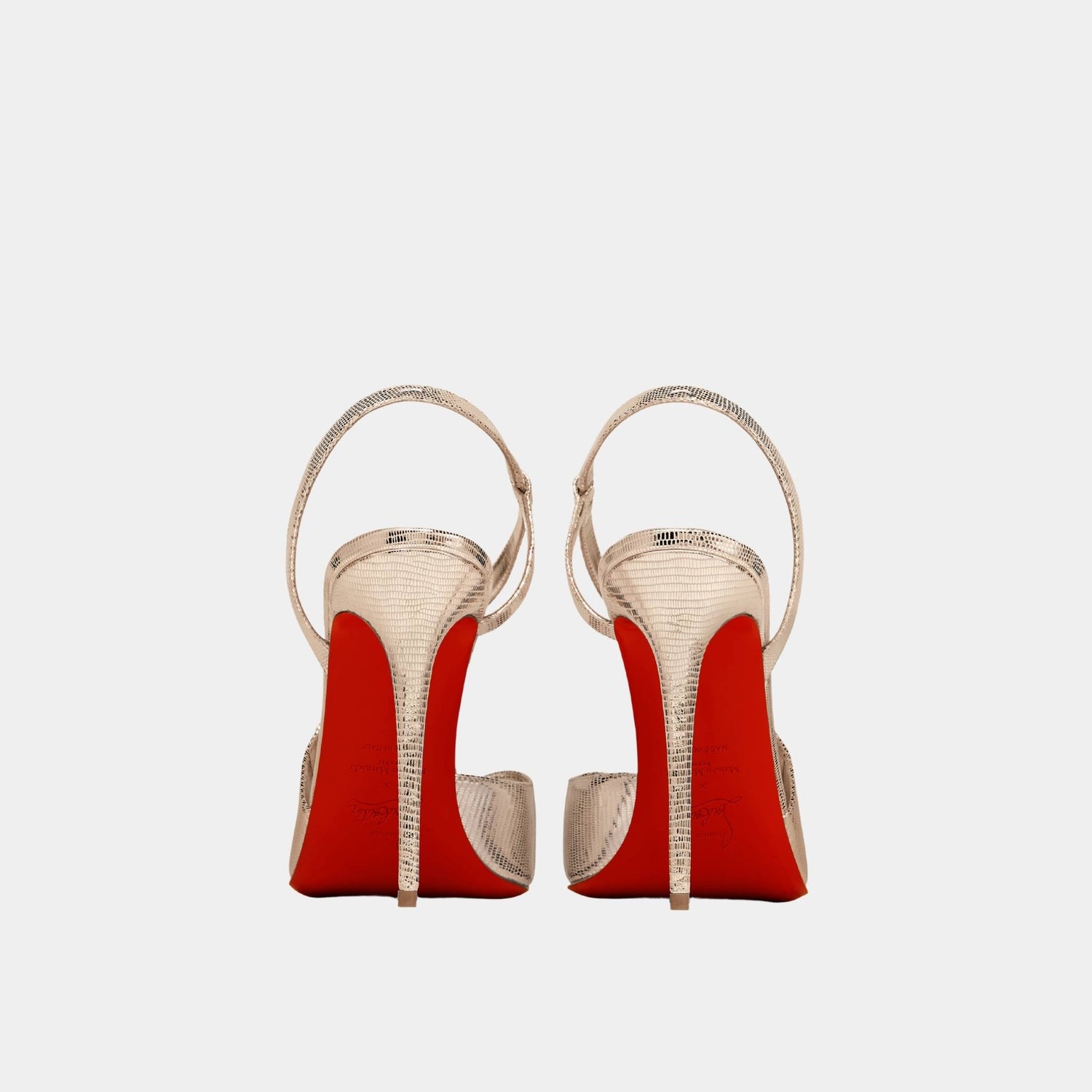 Maison Margiela Loubiella Slingback Pump Platinum Laminated Calf Leather, Back