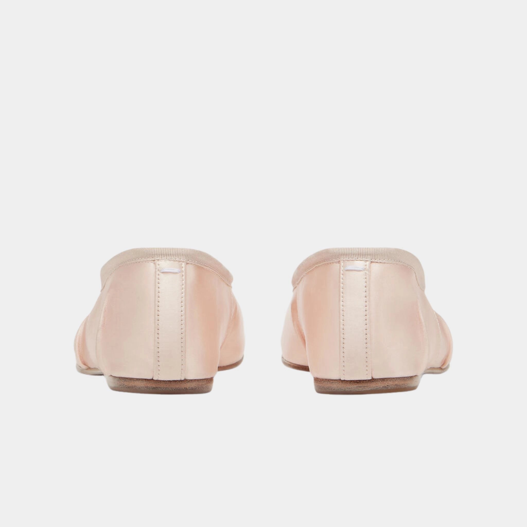 Satin Tabi Ballerina Flats, Alabaster , Back