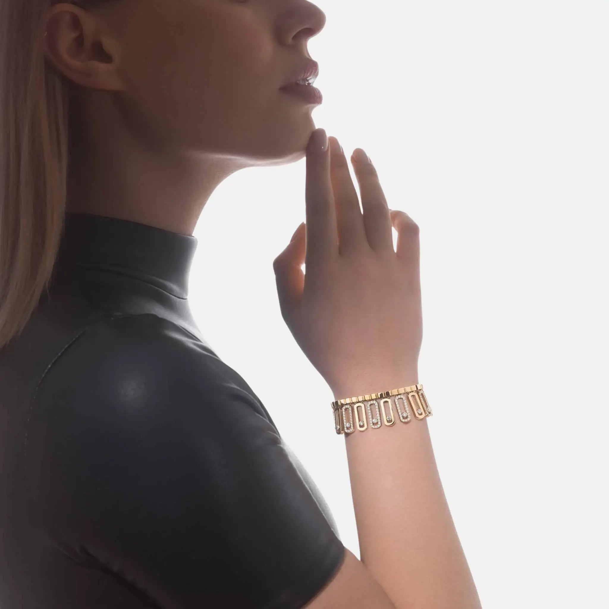 Messika Move Iconica Pave Gold Diamond Bracelet, Yellow gold, Model