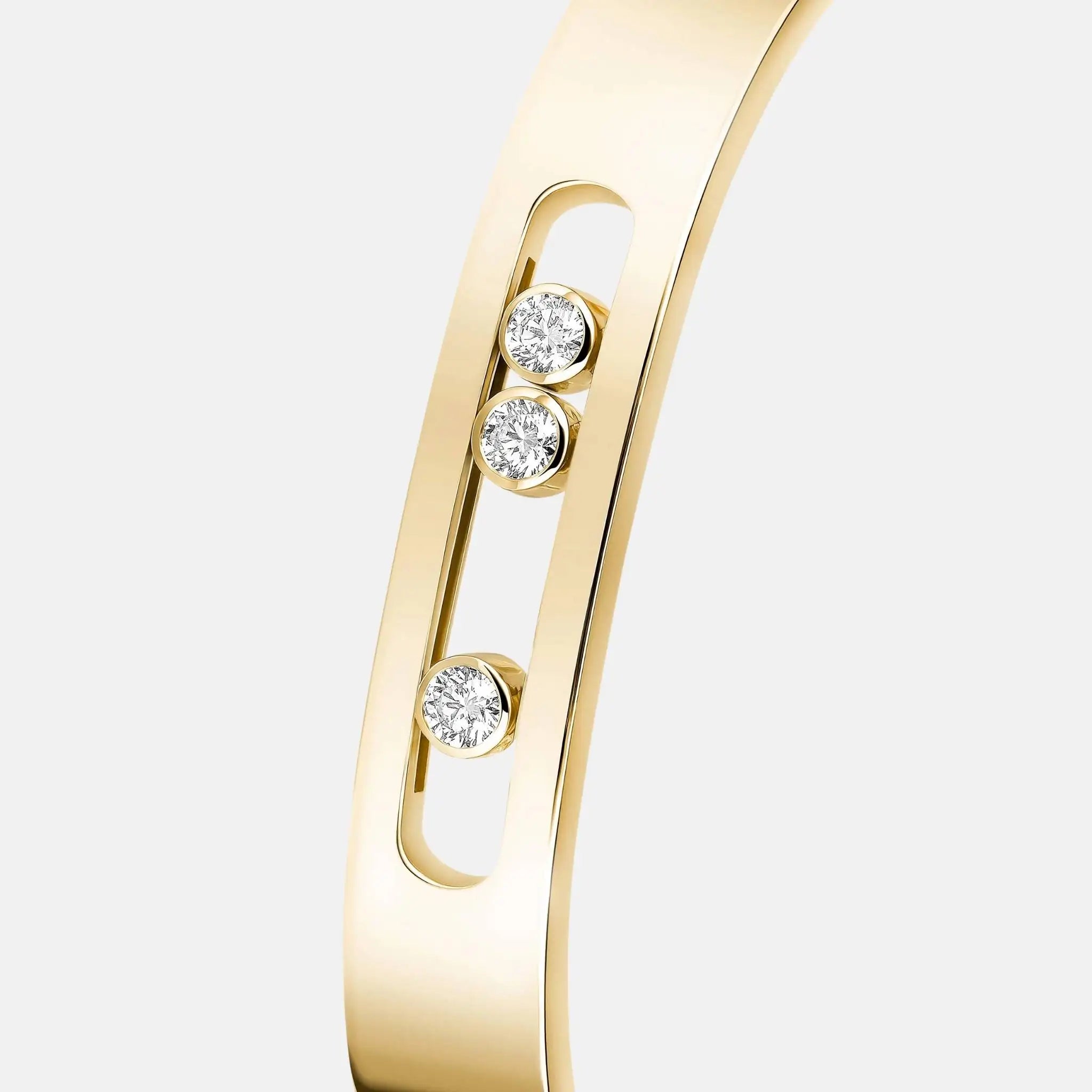 Messika Move Joaillerie Bangle Large Gold Diamond Bracelet, Yellow Gold, Close