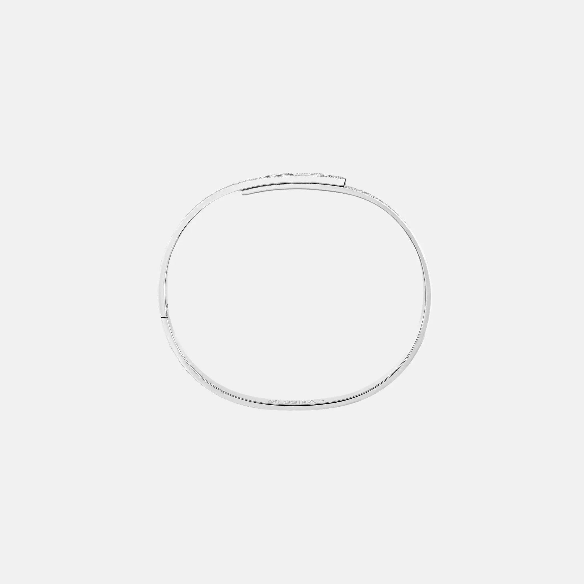 Messika Move Noa Cisele Bangle Large Gold Diamond Bracelet, White Gold, Side