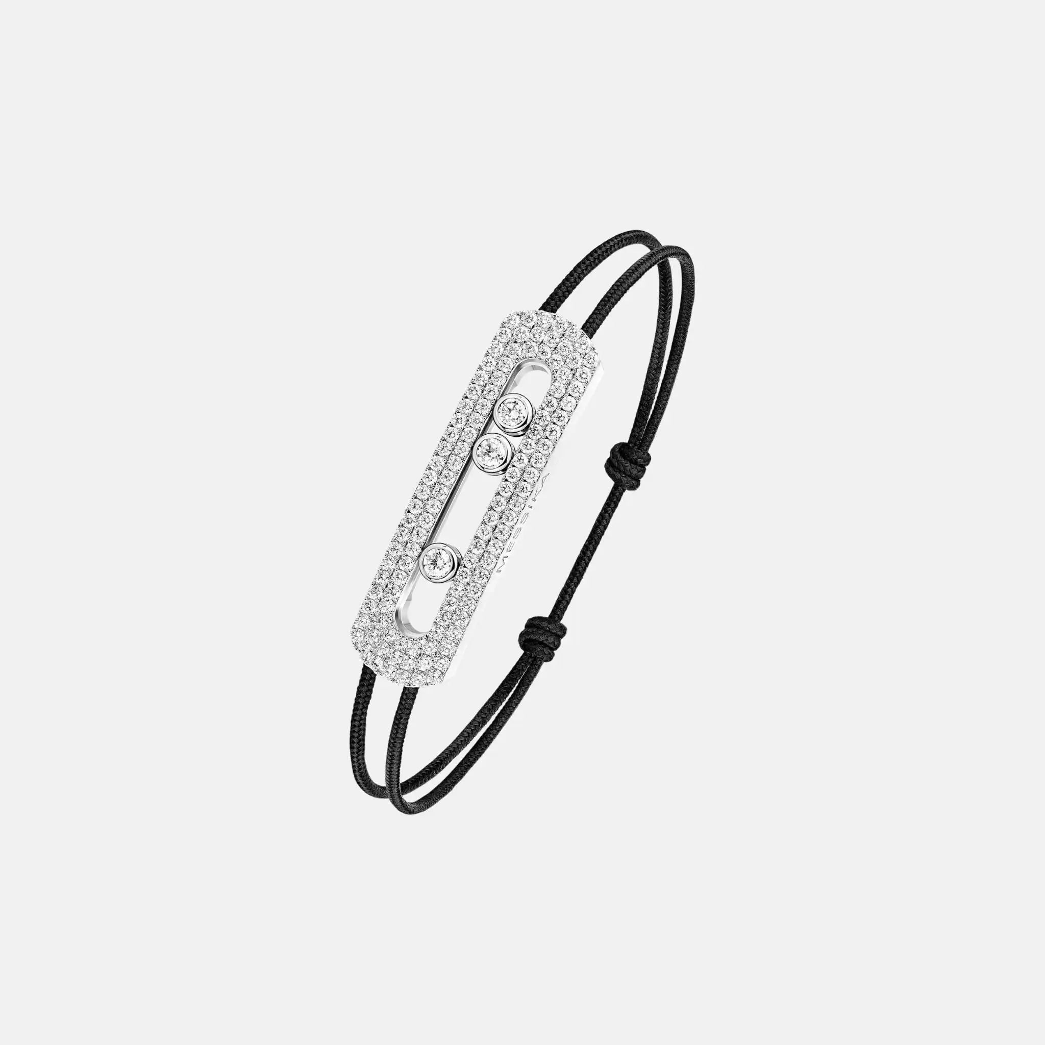 Messika Move Titanium Natural XL Pave Cord Diamond Bracelet, Side