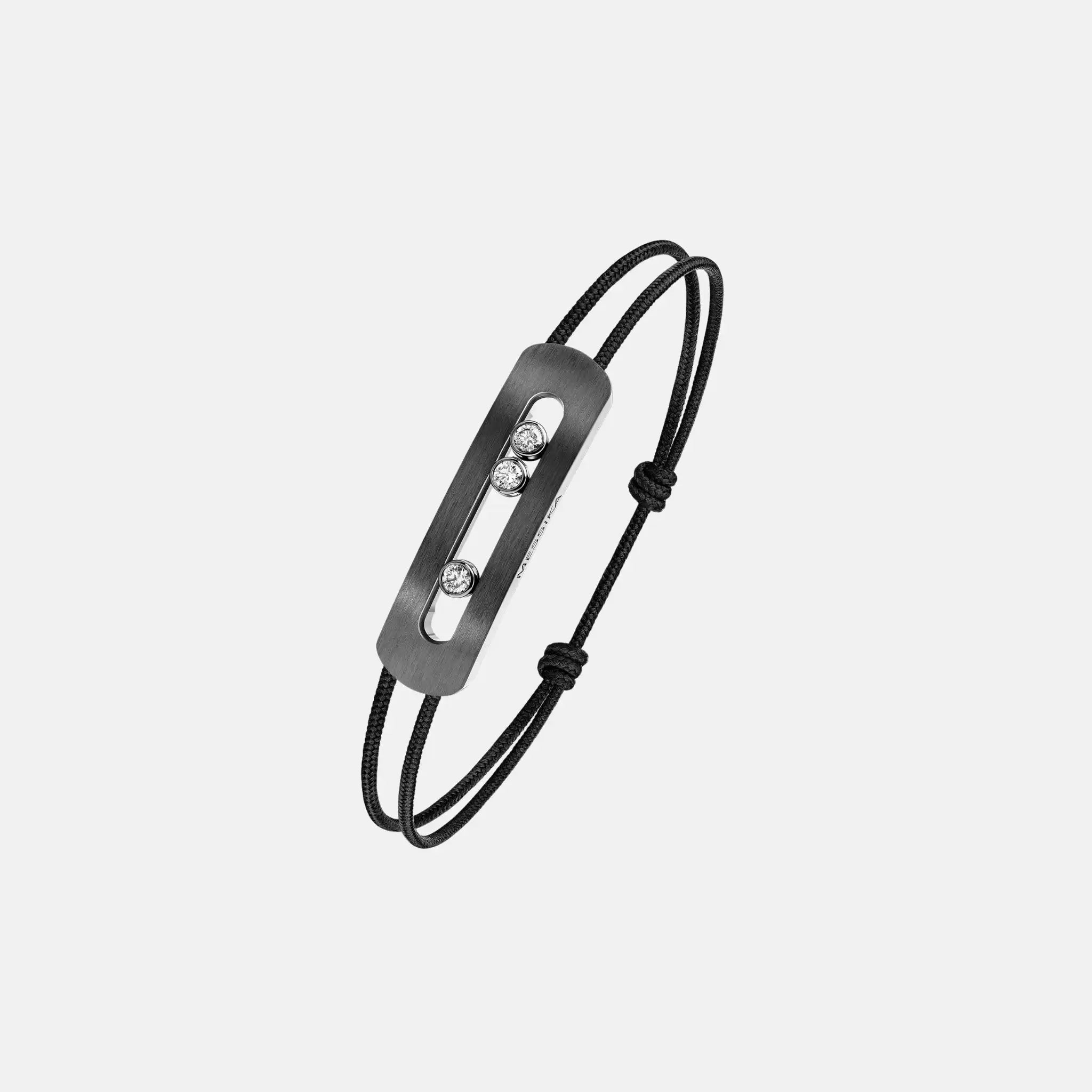 Messika Move Titanium XL Cord Diamond Bracelet, Graphite Titanium, Side