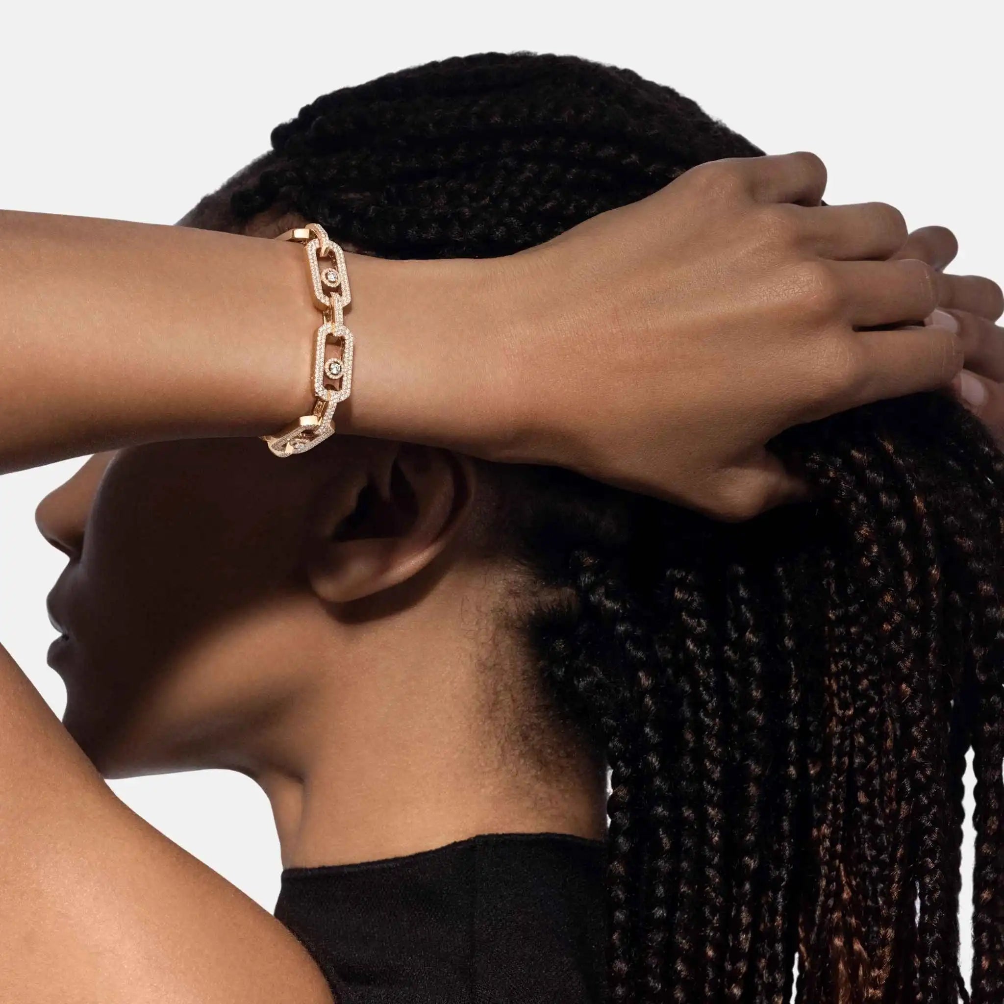 Messika So Move XL Pave Diamond Bracelet, Yellow Gold, Model