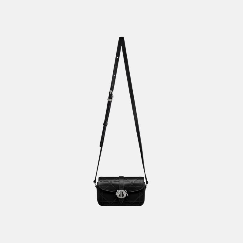 Mini Dior Charm Bag, Black, Full